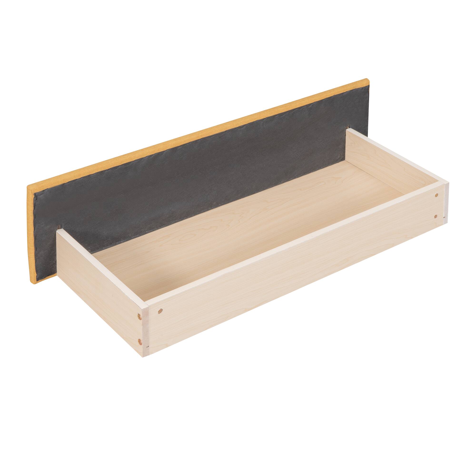 Alt View 6. Tiramisubest - Upholstered Daybed with 2 Storage Drawers Twin Size Sofa Bed Frame No Box Spring Needed, Linen Fabric (Yellow) - Yellow.