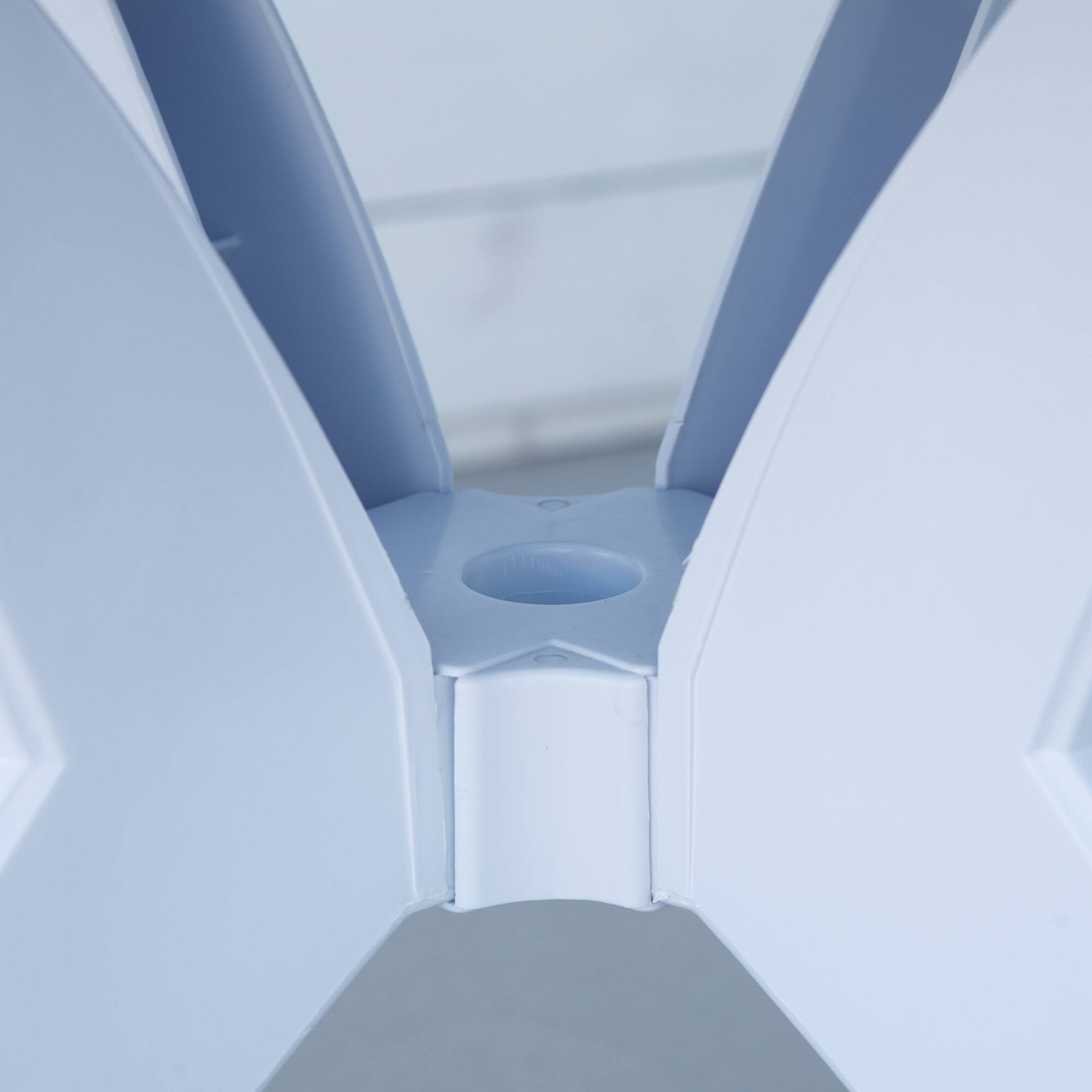 Alt View 5. Outsunny - 36.25" Dia Round Plastic Patio Table with Umbrella Hole, Outdoor Bistro Dining Table, for Bar, Garden, Backyard - White.