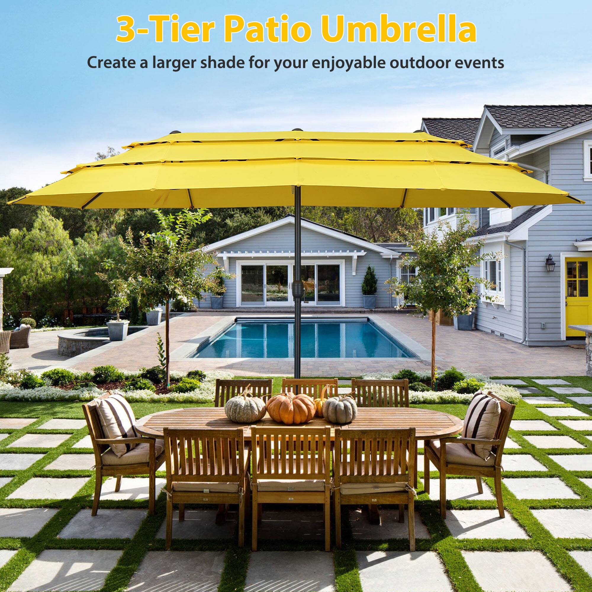 3-Tier Patio Umbrella

Create a larger shade for your enjoyable outdoor events