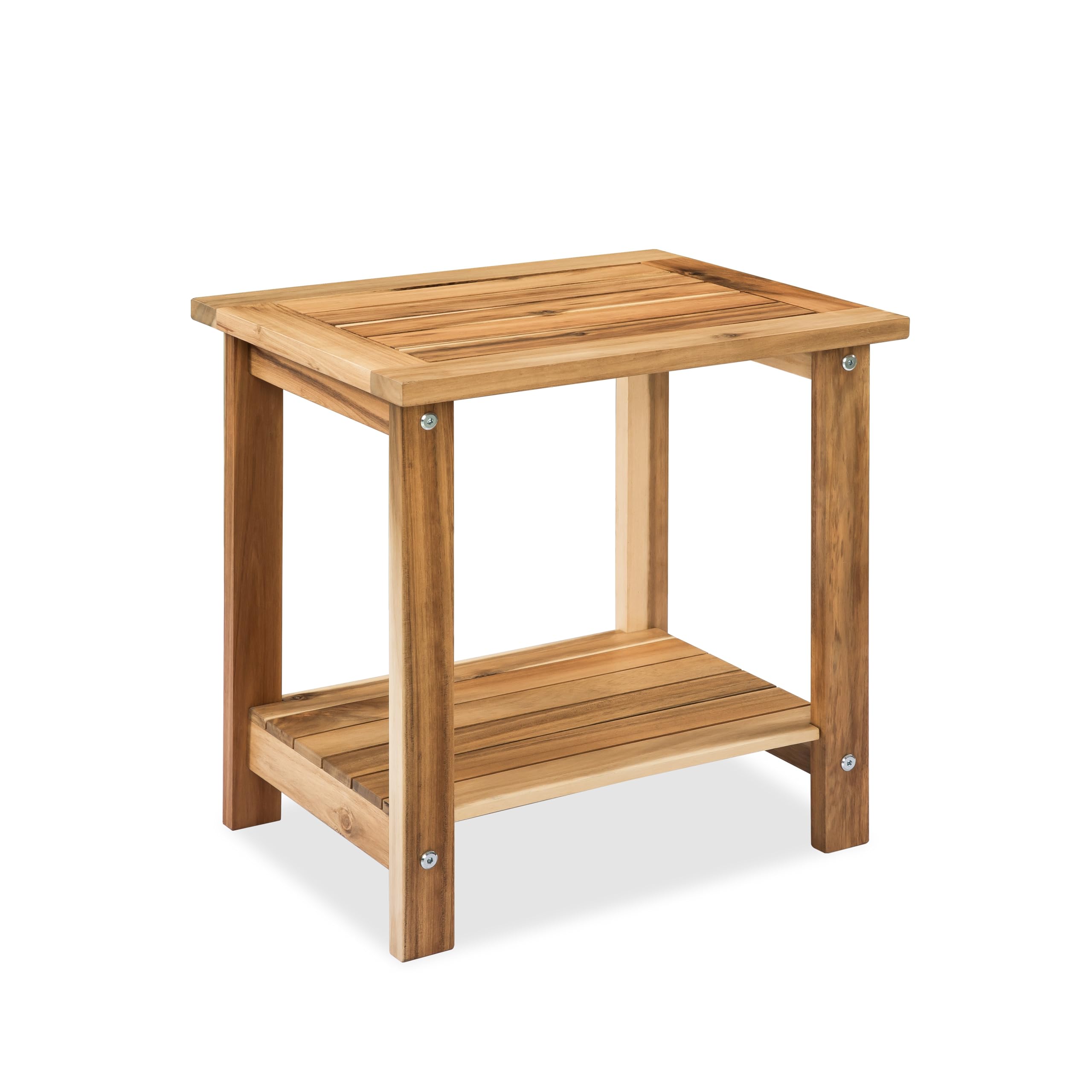 Front. PO3TICJUNKI3 - Double Adirondack Side Table Weather-resistant Rectangular End For Patio Garden Lawn And Living Room Ideal ... - Light Natural.