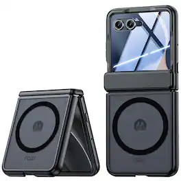 Dteck - for Motorola Razr Ultra (2026) (2025) Magnetic Case with Screen Protector,Rugged Cover for Moto Razr 70 Ultra/60 Ultra - HD Black