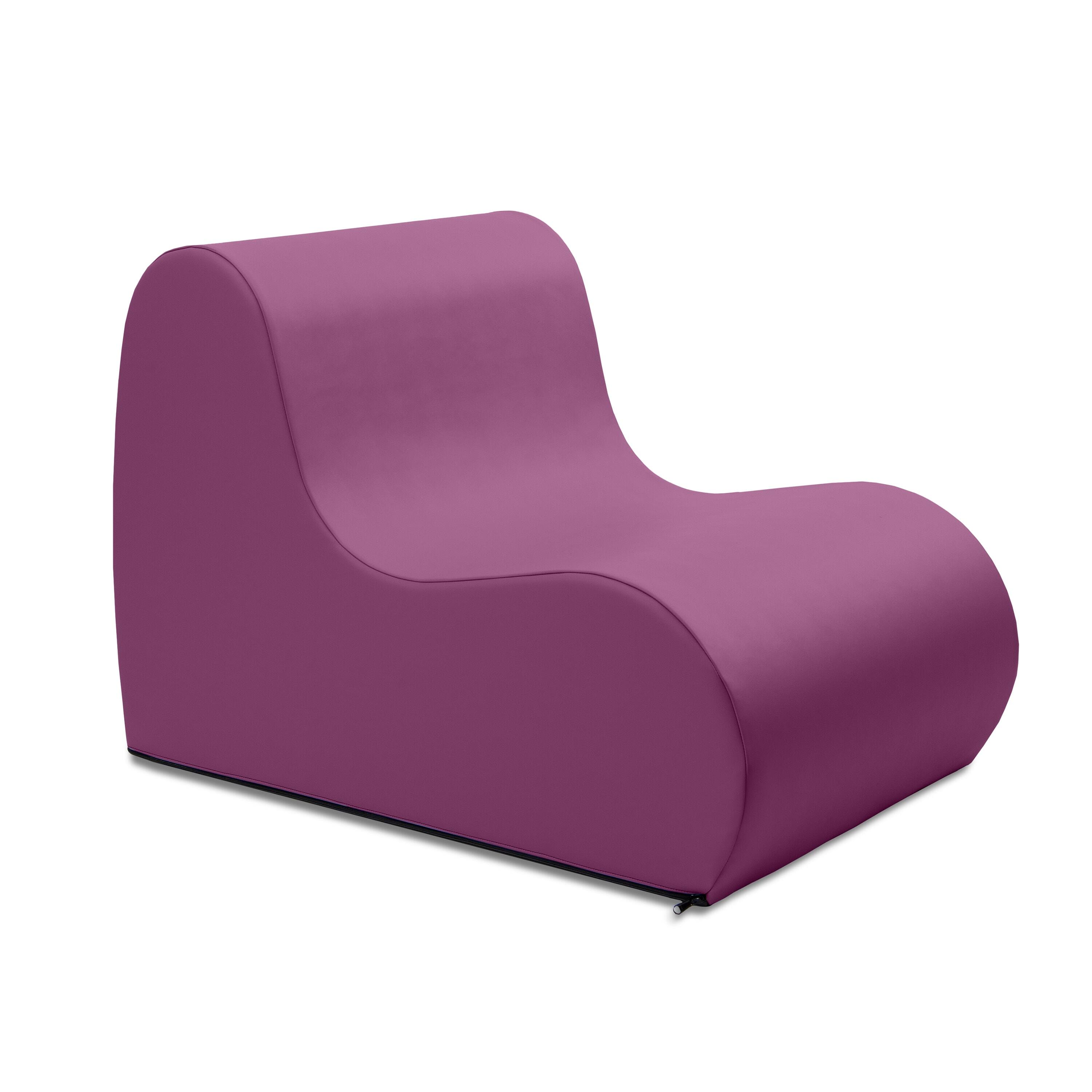 Angle. Jaxx - Jaxx Midtown Medium Classroom Soft Foam Chair - Premium Vinyl Cover - Purple - Purple.