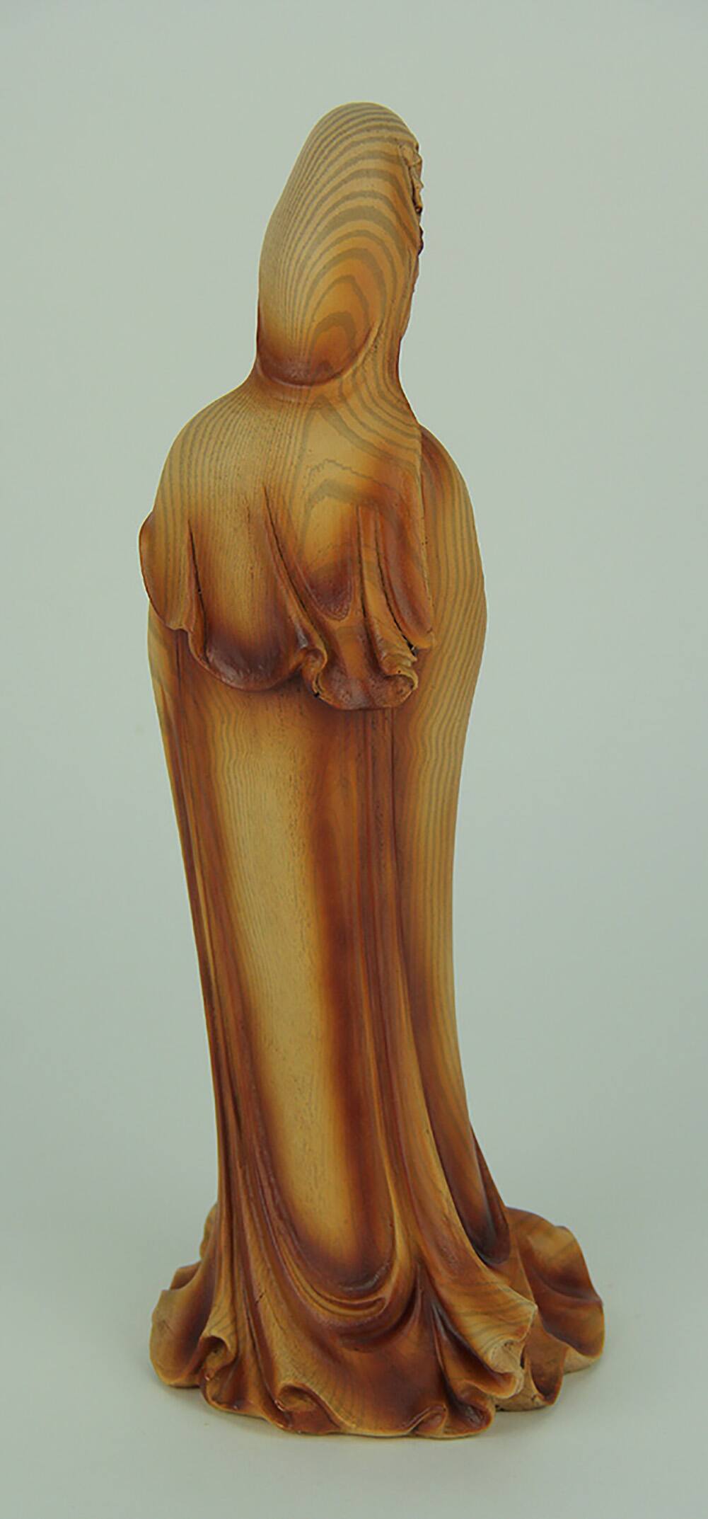 Alt View 2. Everspring Import Co. - Guanyin Goddess of Mercy Faux Carved Wood Look Statue - Tan.