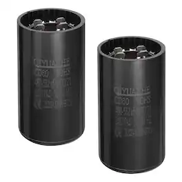 Unique Bargains - 2pcs CD60 Motor Run Capacitor, 460-552uF MFD AC250V, 50-60Hz, for Motor 46x86mm - Black