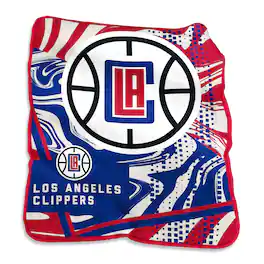 Logo Brands - LA Clippers 50" x 60" Swirl Raschel Throw Blanket - Multicolor