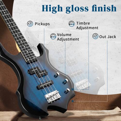 High gloss finish

- Pickups
- Timbre Adjustment
- Volume Adjustment
- Out Jack