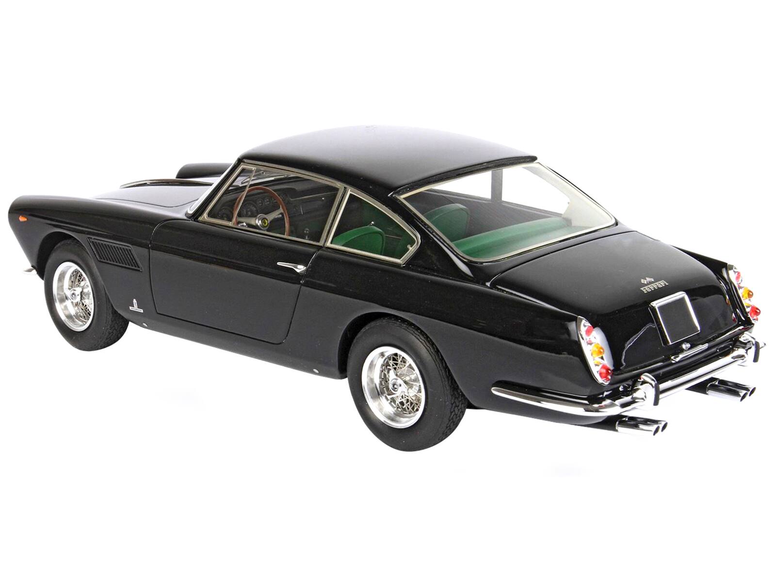 Alt View 3. BBR - 1961 Ferrari GTE 2+2 Serie I S/N 2999GT Black with Green Interior w/DISPLAY CASE Ltd Ed to 68 pcs 1/18 Model Car by BBR.