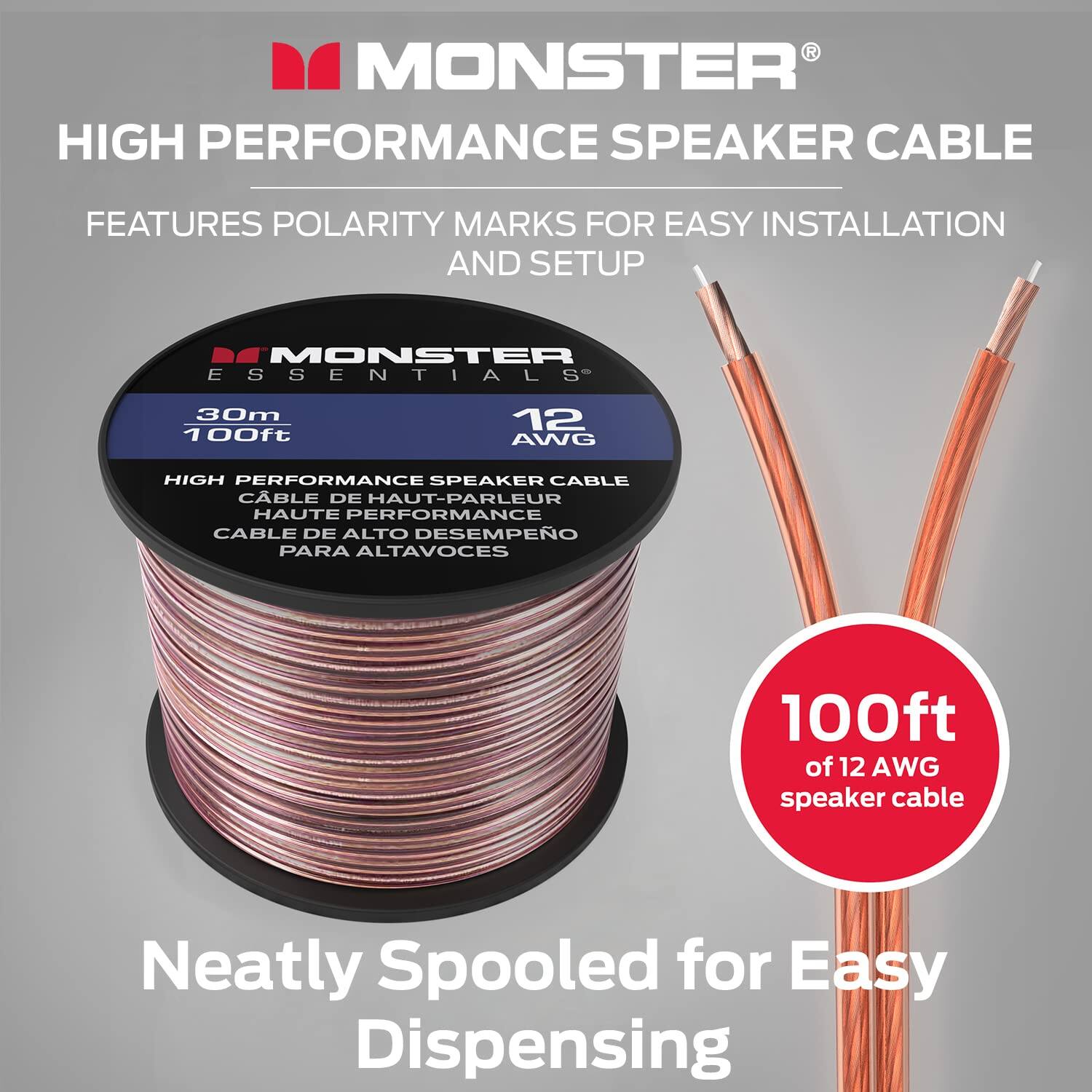 Monster XP Copper Clad Aluminum (CCA) Speaker Wire 12 Gauge Cable