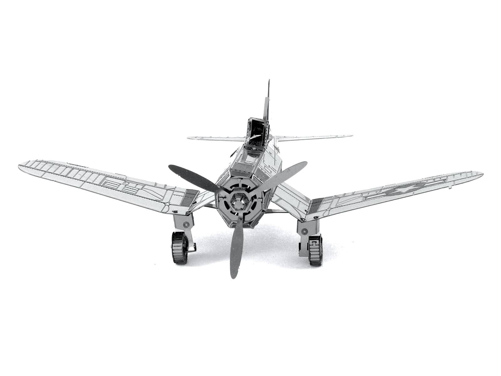 Left. Metal Earth - Model Kit Vought F4U Corsair Fighter Aircraft "United States Navy" (Moderate Difficulty) Steel Model by Metal Earth - Silver.