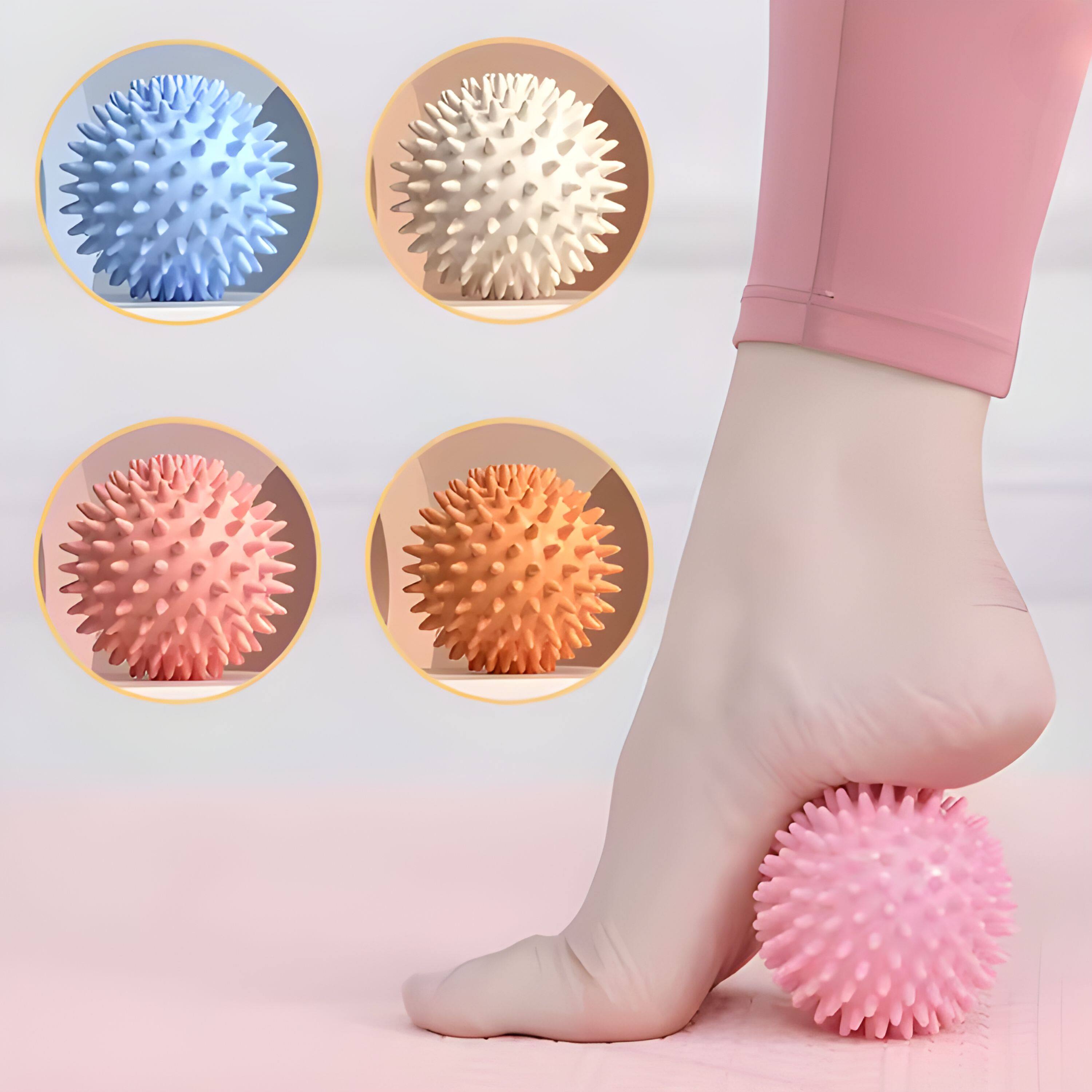 Back. Kitcheniva - Round Massage Fascia Ball for Sore Muscles, Back Pain, Foot Pain, and Shoulder Relief, Pink, 2 Pcs.