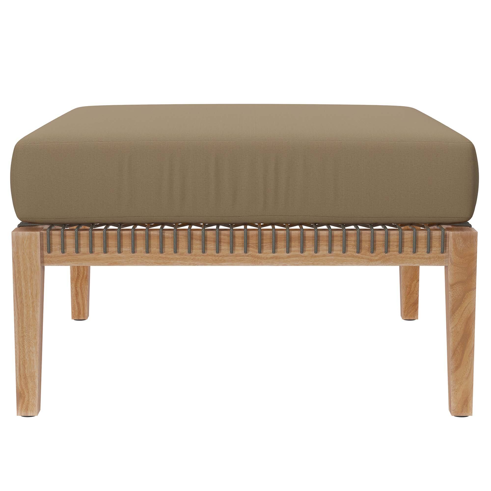 Alt View 1. Modway - Clearwater Outdoor Patio Teak Wood Ottoman by Modway - Gray Light Brown.