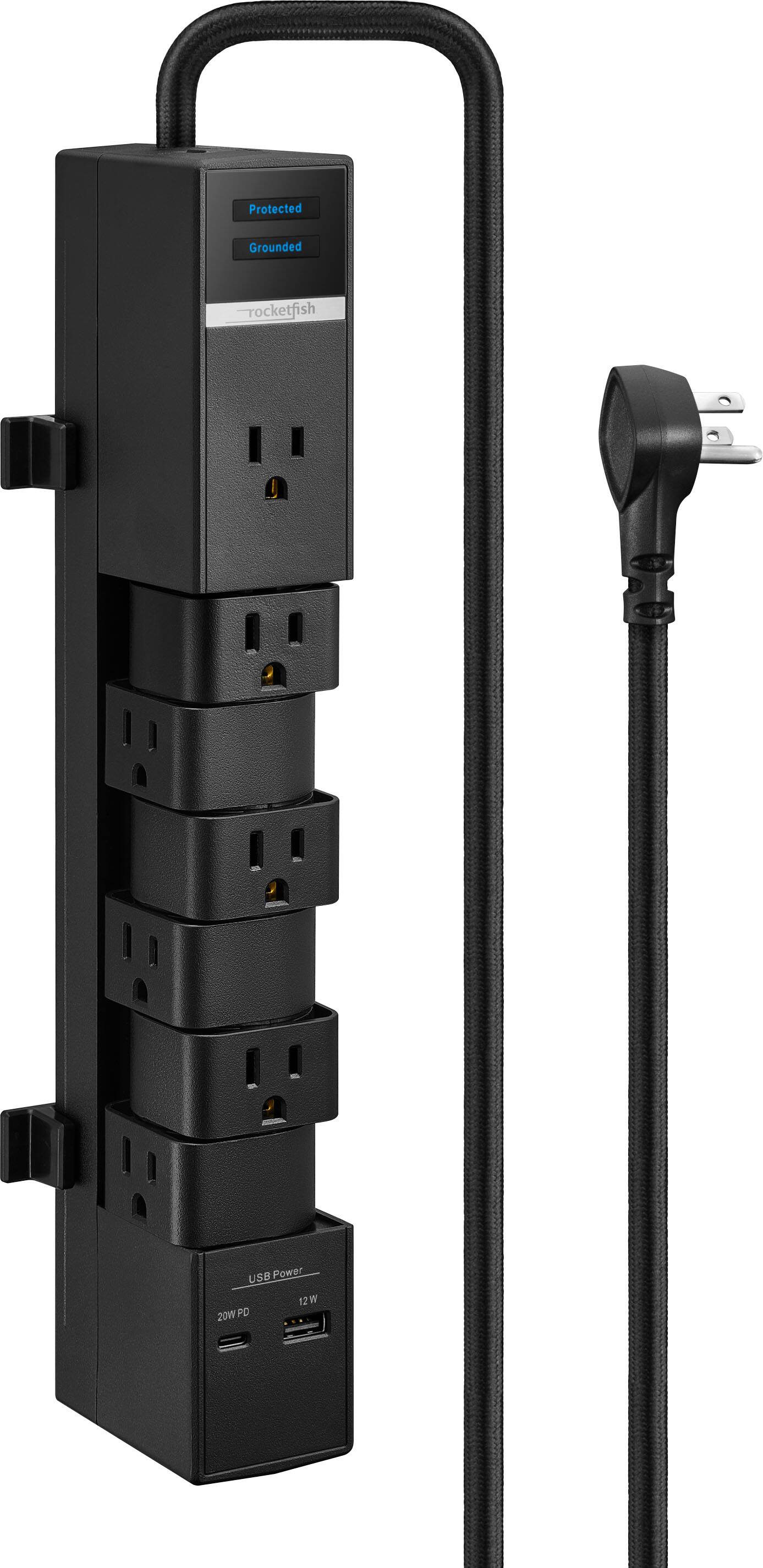 Rocketfish™ 7 Outlet 2880 Joules Surge Protector with USB and USB C ...
