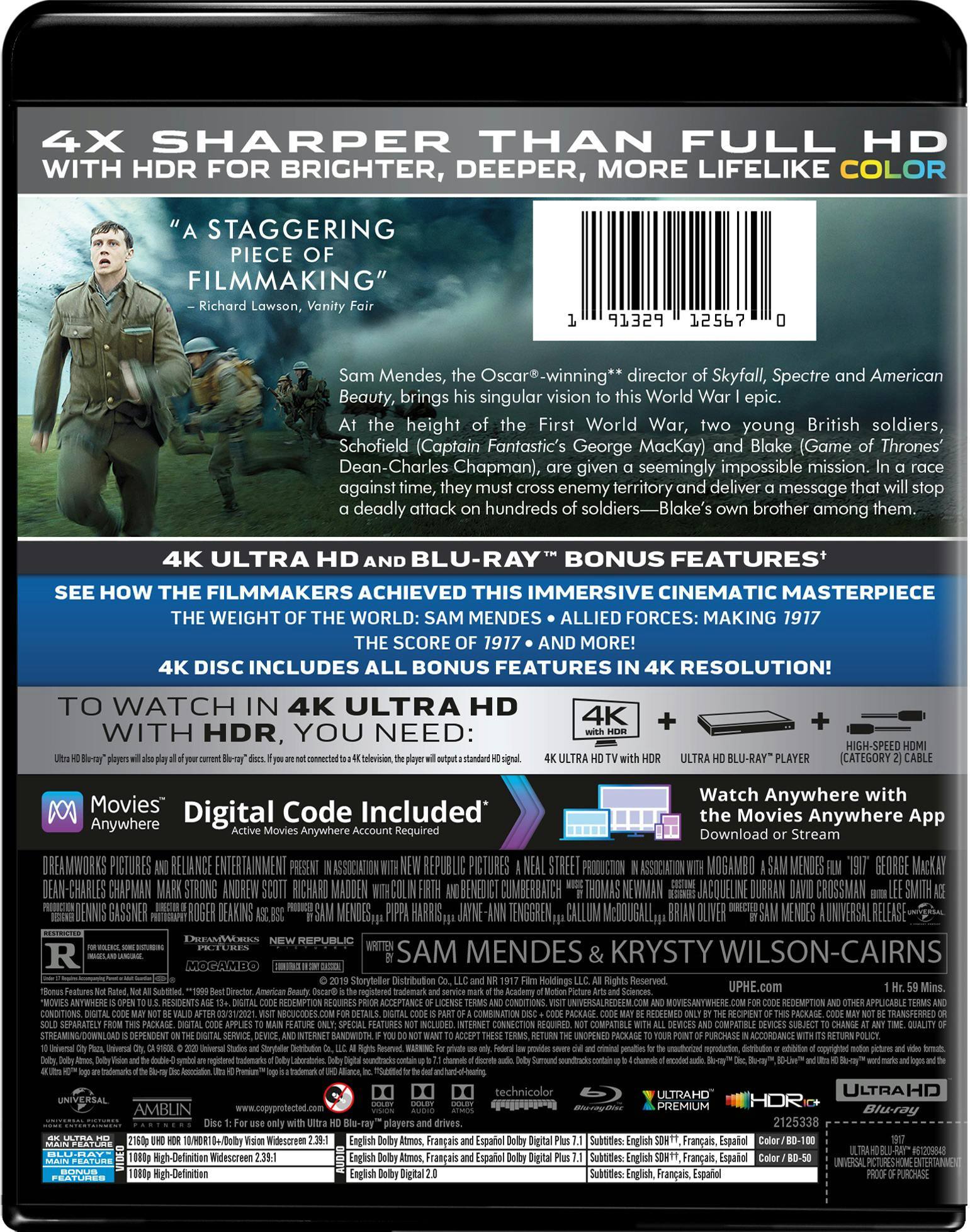 Angle. 1917 (4K Ultra HD + Blu-ray) [UHD].