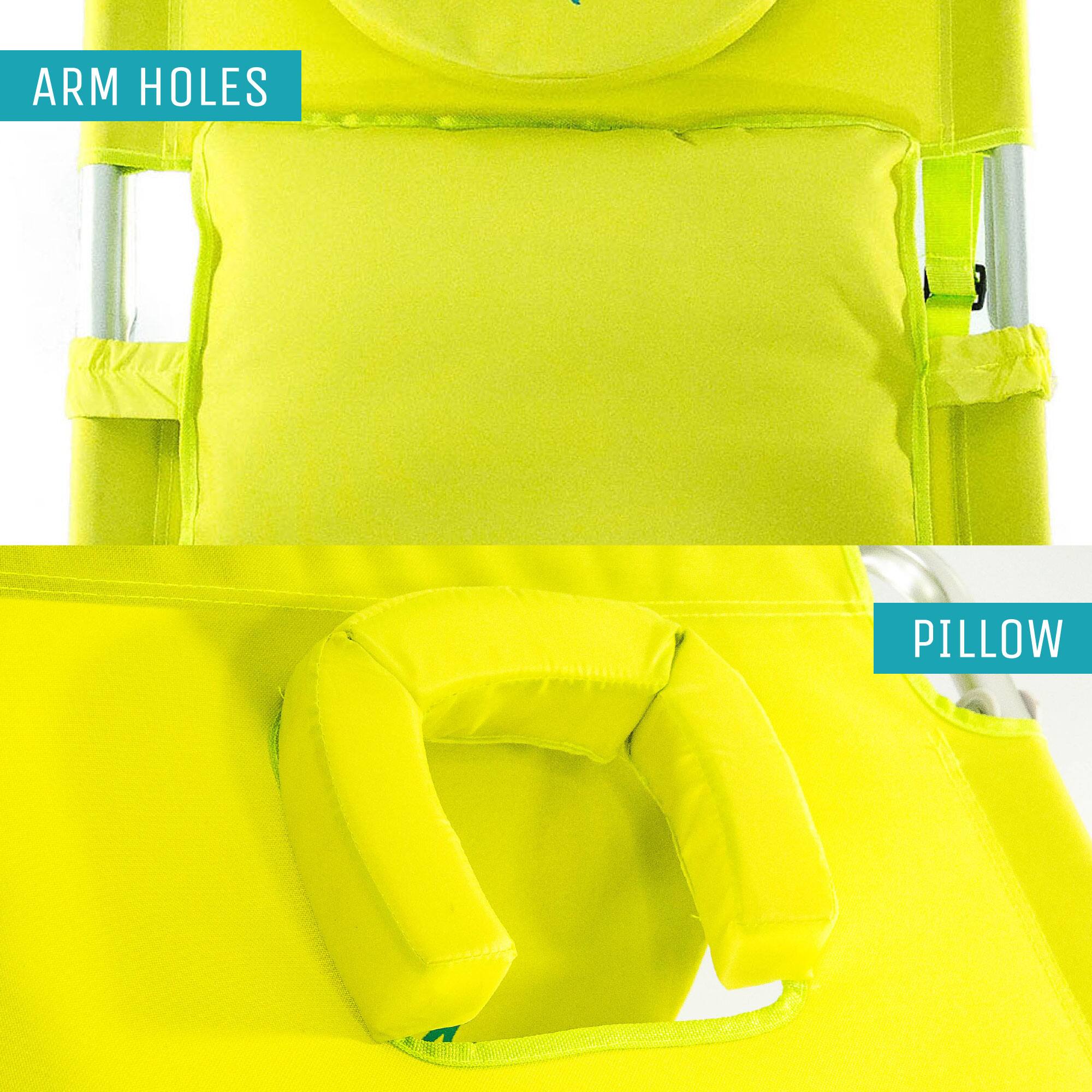 ARM HOLES  
3 PILLOW
