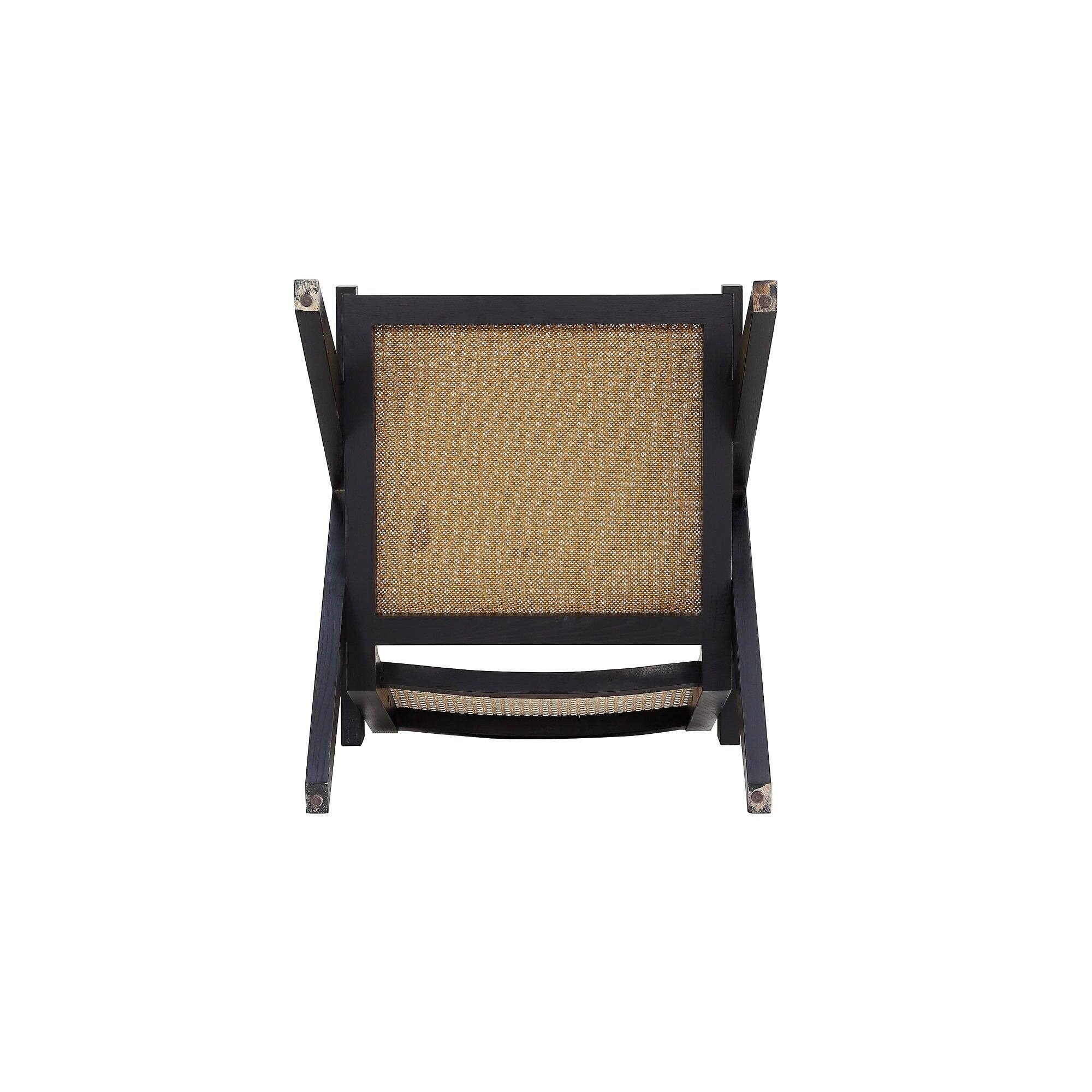 Alt View 6. Manhattan Comfort - Hamlet Industry Chic Cane Back Wood Accent Armchair - Black and Natural.