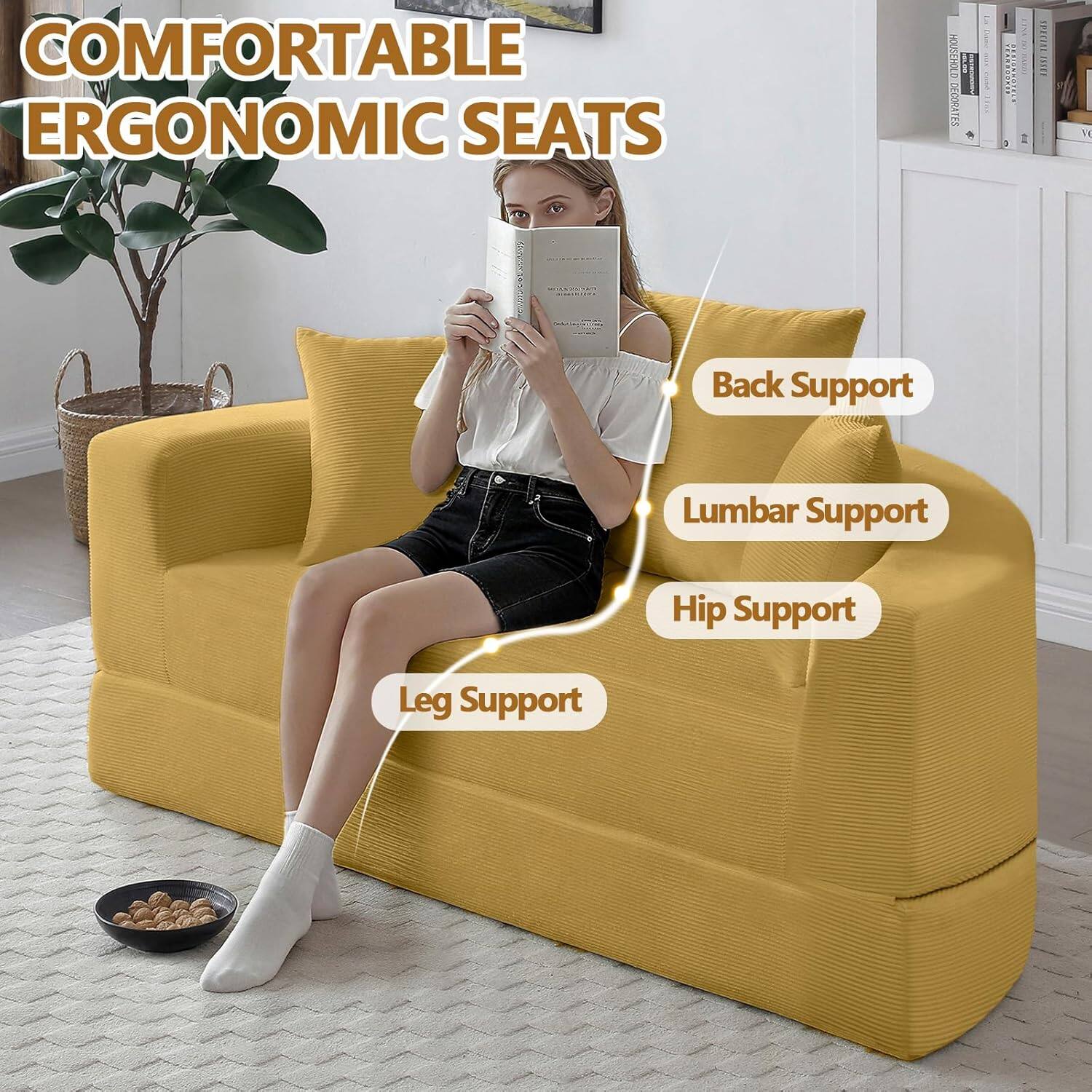 COMFORTABLE ERGONOMIC SEATS

- Back Support
- Lumbar Support
- Hip Support
- Leg Support