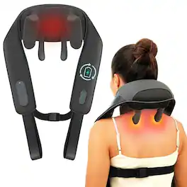 DORLUKFU - Cordless Neck Shoulder Massager with Heat for Pain Relief Deep Tissue, Upgarded 4D Kneading, Shiatsu Back Neck Massager