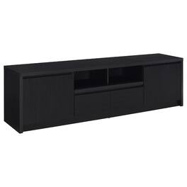 Manhattan Lane - Winie TV Stand Media Console, 2 Doors and Drawers, Wood 78 Inch - Black