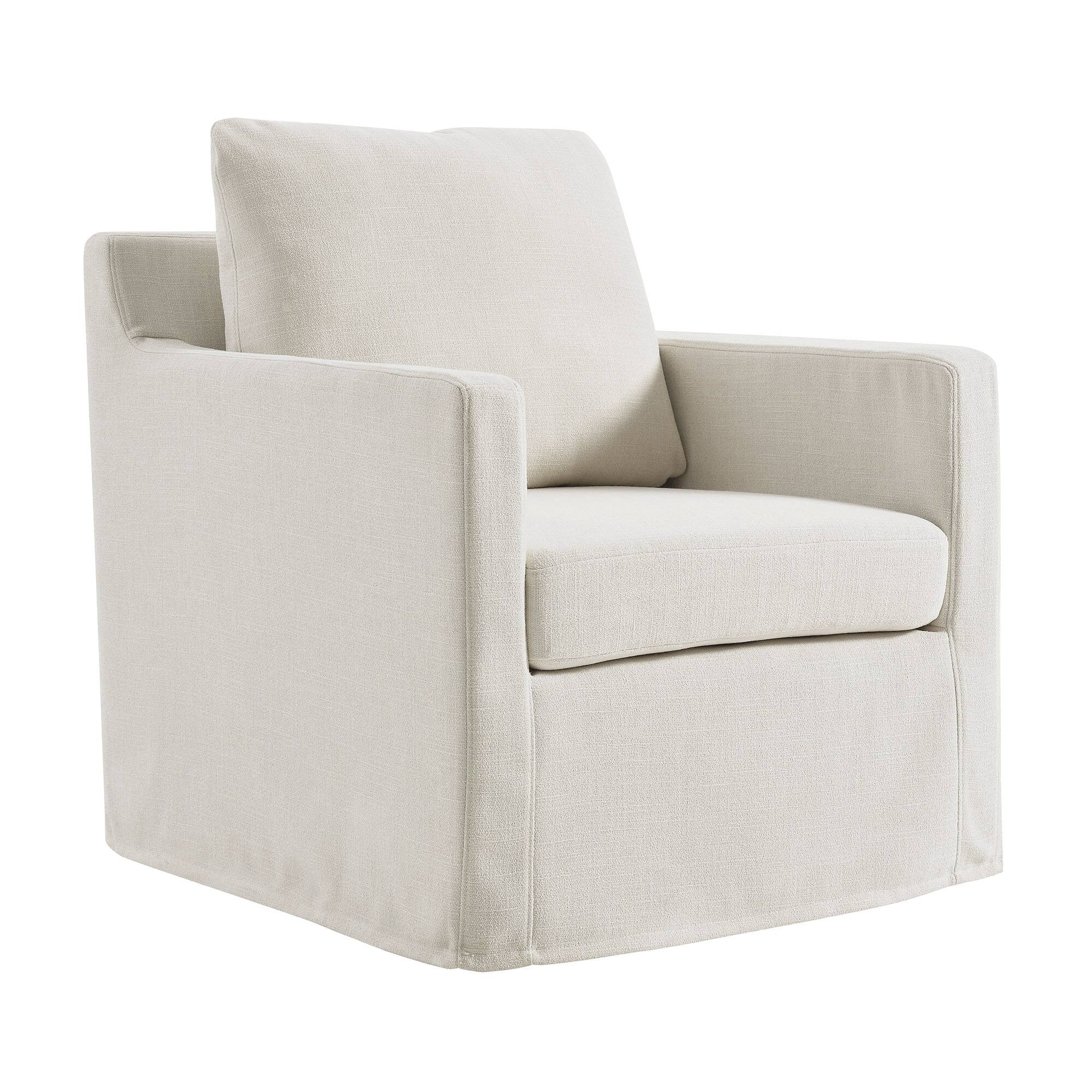 Serene Fabric Slipcovered Swivel Armchair by Modway - Gray