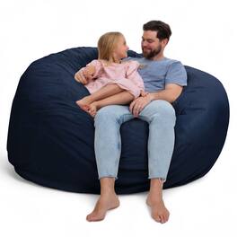 Ultimate Sack - 6ft Bean Bag Chair, Oversized Indoor Comfy Lounger, Fur - Navy