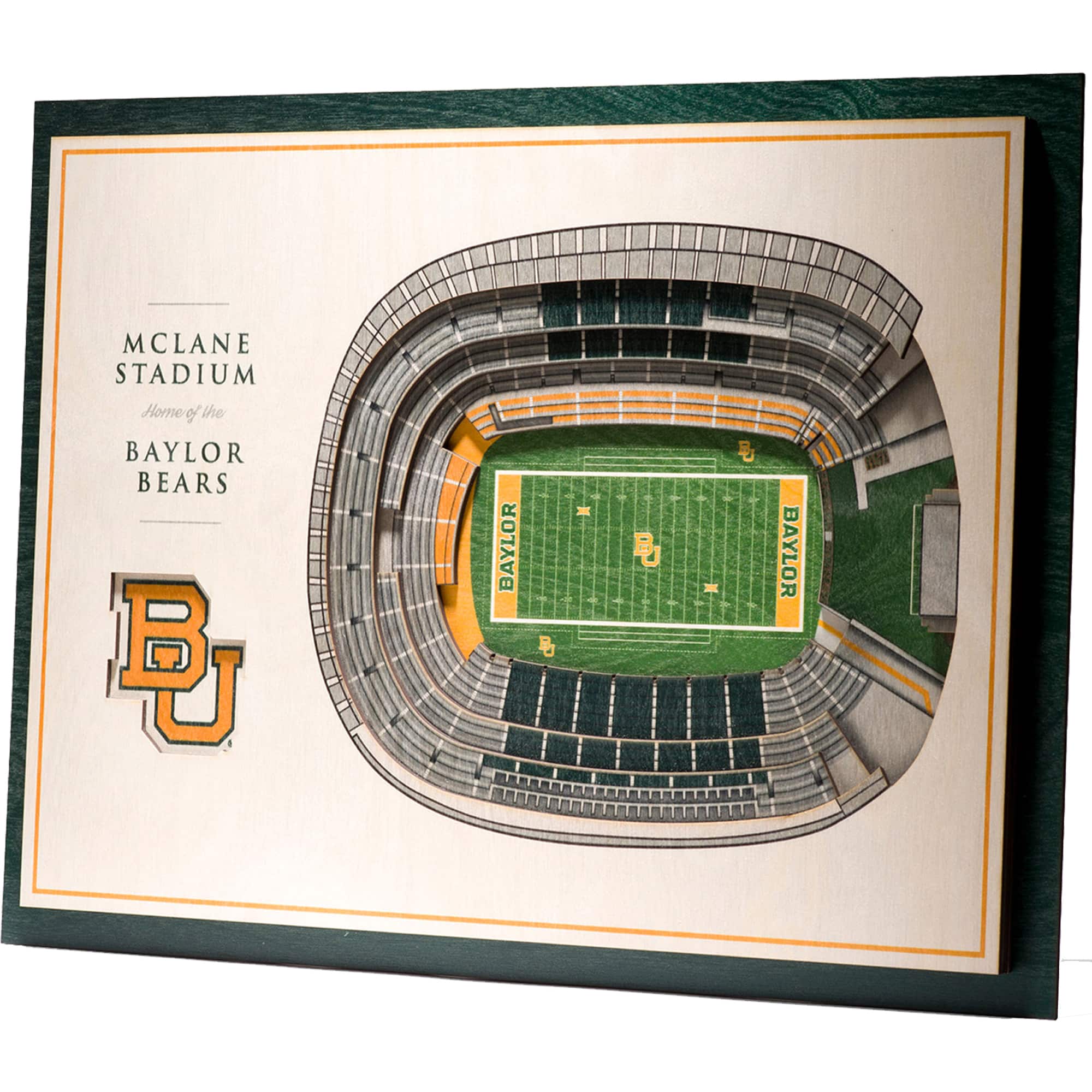 YouTheFan - Baylor Bears 17'' x 13'' 5-Layer StadiumViews 3D Wall Art - Brown price history on PriceWatchPro
