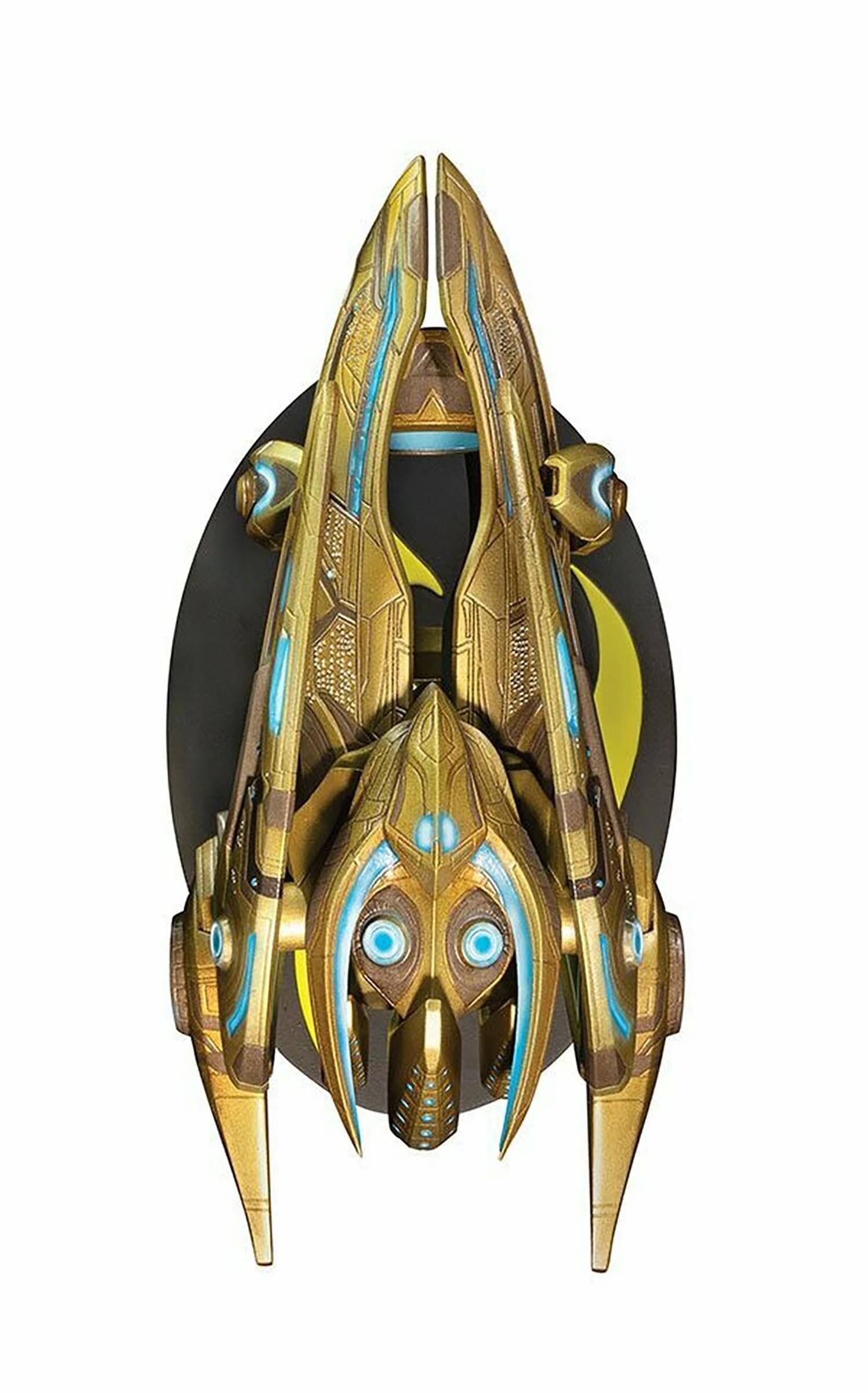 Alt View 1. Dark Horse Comics - StarCraft Protoss Carrier Ship 6 Inch Collectible Replica Ship - Gold.