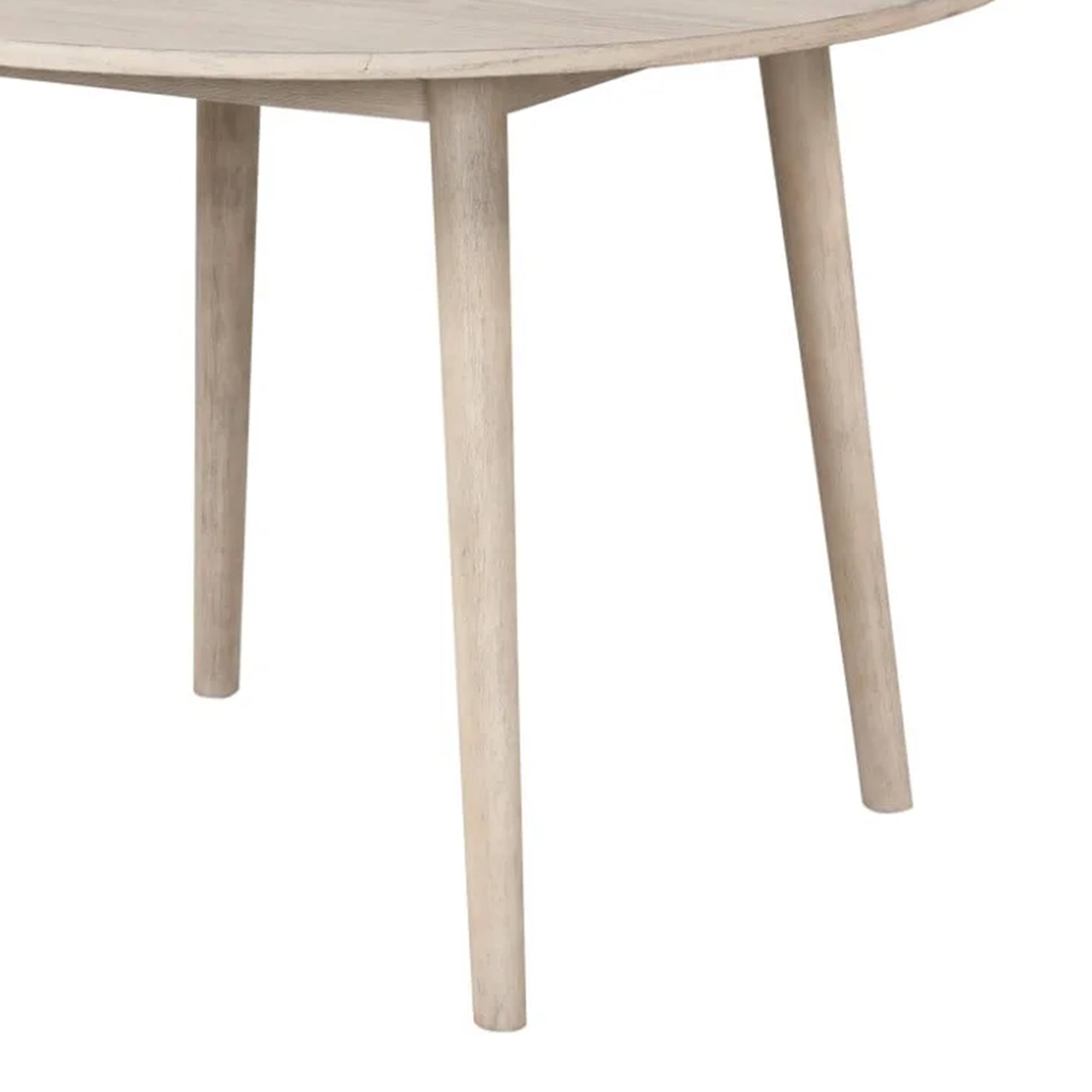 Alt View 3. Manhattan Lane - Yely Round Dining Table, Shaker-Style Legs, Natural Oak Rubberwood, 42 Inch - Natural Oak Brown.
