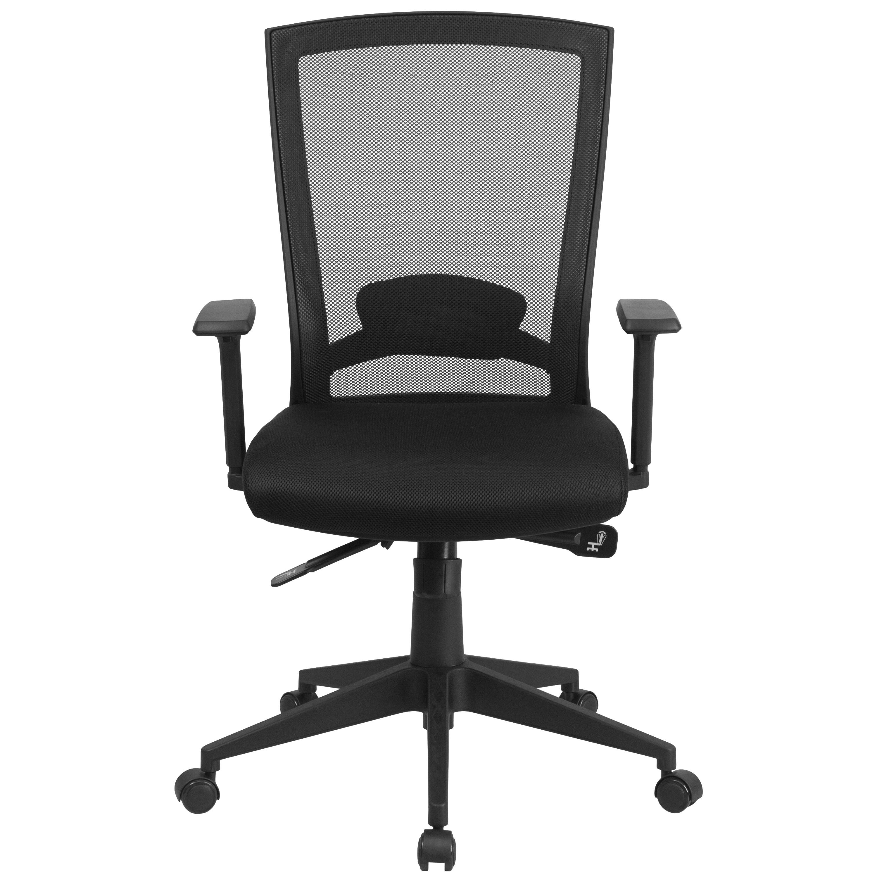 Alt View 5. Emma + Oliver - Mid-Back Mesh Executive Swivel Ergonomic Office Chair with Back Angle Adjustment and Adjustable Arms - Black.