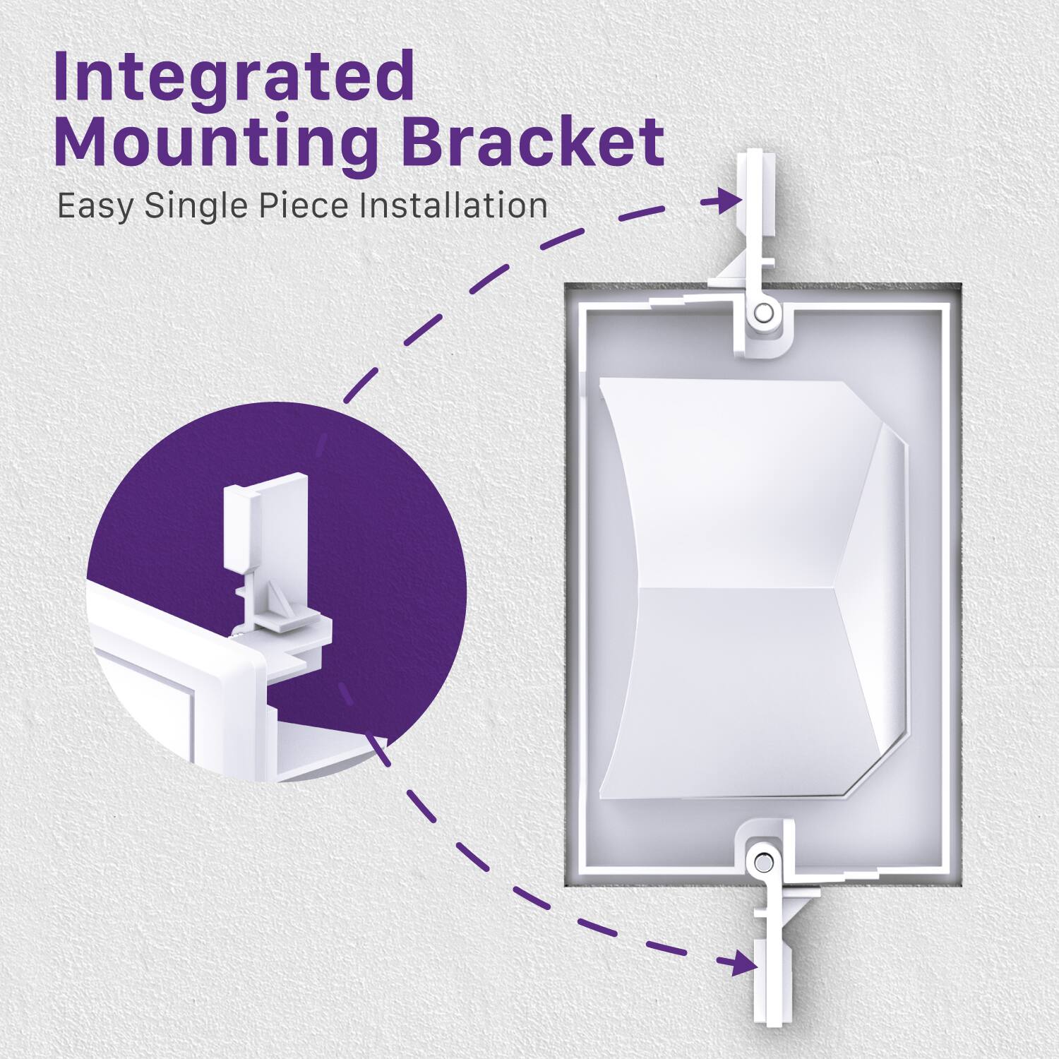Integrated Mounting Bracket  
Easy Single Piece Installation