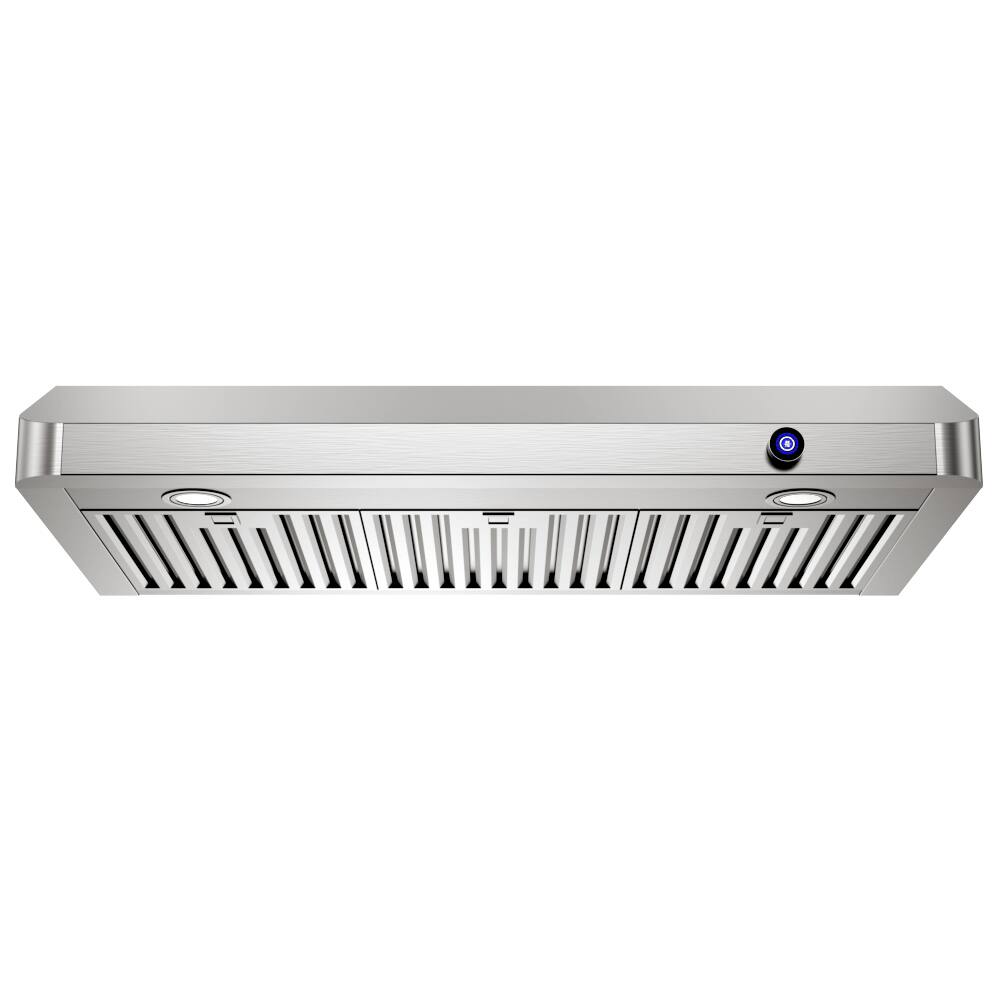 Front. ZJKLA - ZJKLA - 36 inches - Externally Vented - Under cabinet Range Hood - Stainless Steel - Stainless steel.