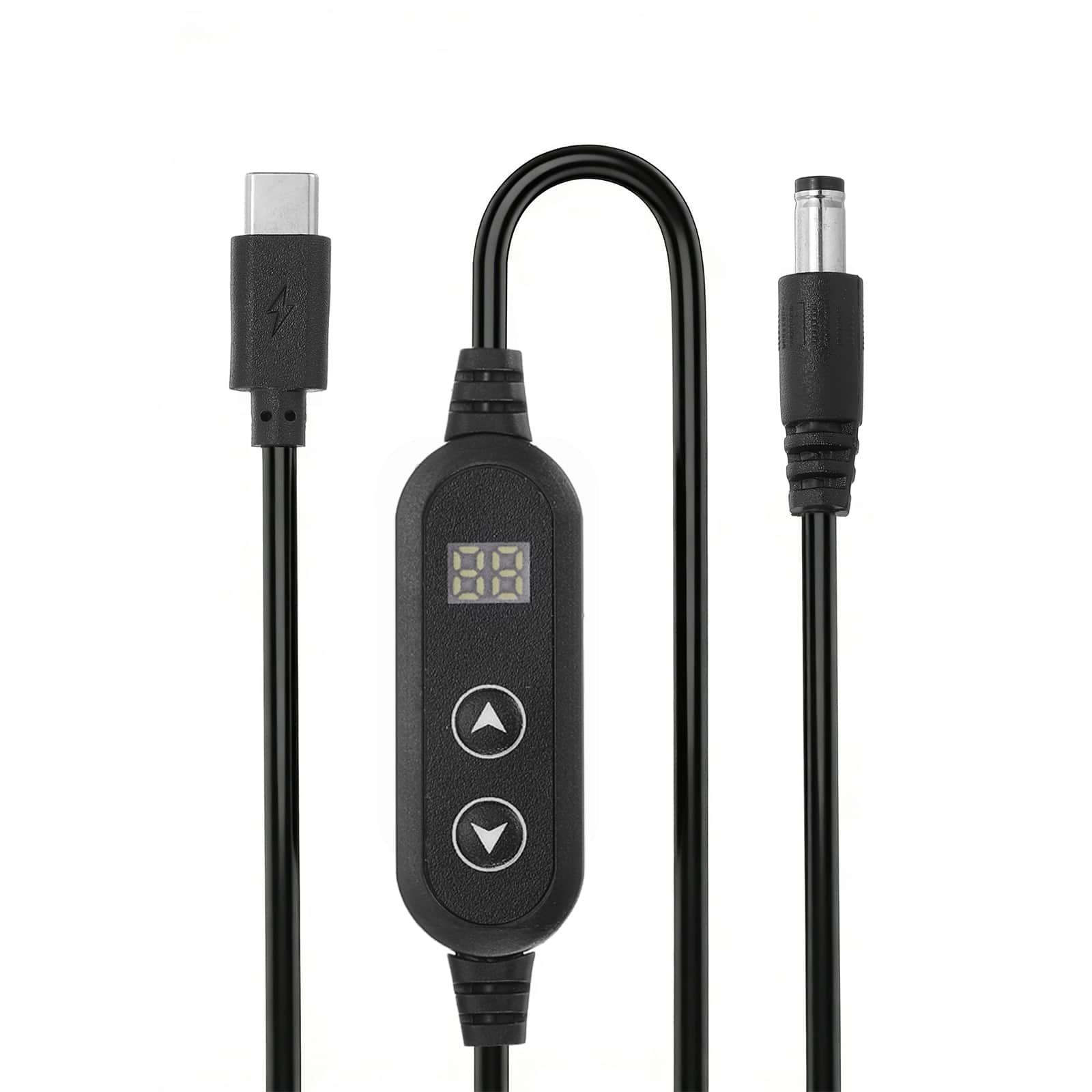 Unique Bargains - USB-C to DC PD Adapter, 1.18m/3.9ft, Adjustable 5V-20V PD Trigger Cable for Tablets, Routers, Laptop, Speaker - Black