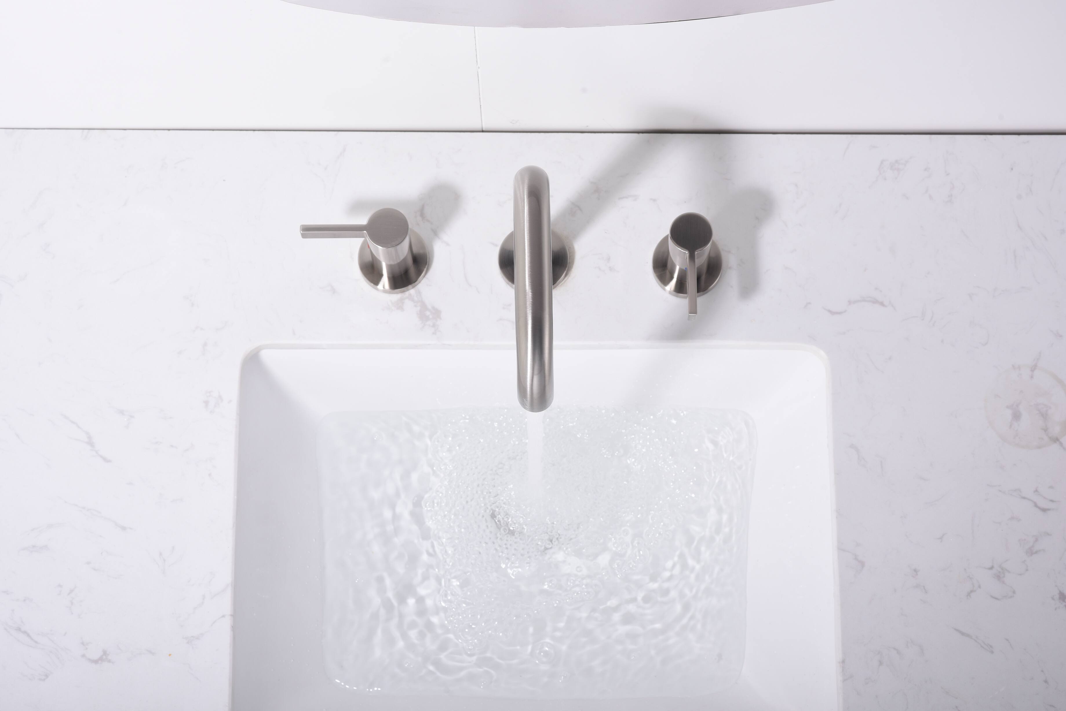 Alt View 2. Bothwa Home - Bothwa Home Bathroom Faucet For bathroom Sink  With Two Handles And Supply Lines - Brushed Nickel.