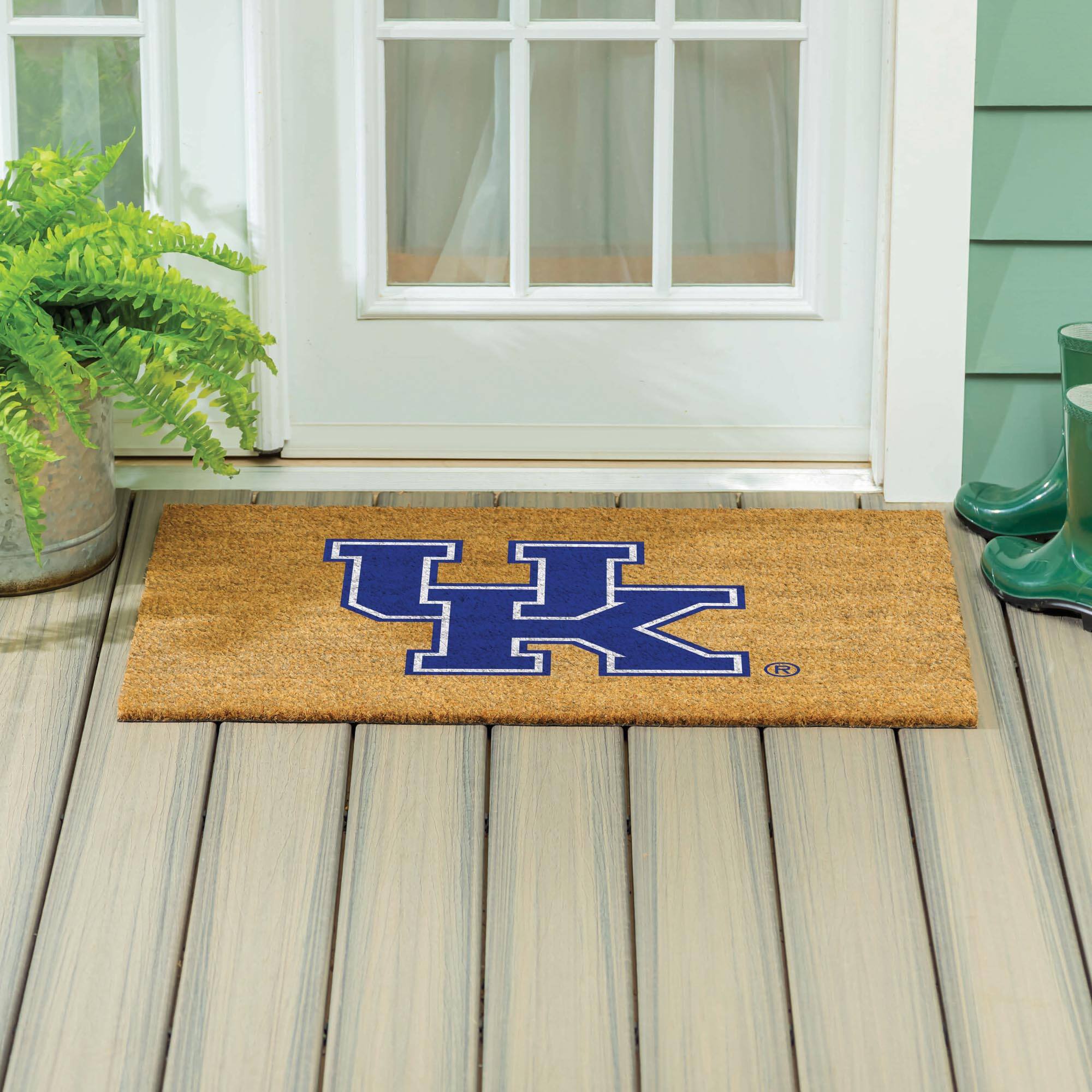 Alt View 3. Evergreen Enterprises - Kentucky Wildcats 24" x 36" Outdoor Team Logo Coir Mat - Brown.