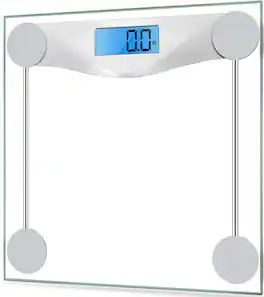 Luckbyte - Digital Bathroom Scale, 400Lb Capacity, High Precision, Tempered Glass, Large Backlit LCD Display - Clear