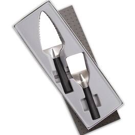 Rada - 2 Piece Pie and Dessert Serving Set with Gift Box, Handles - Black