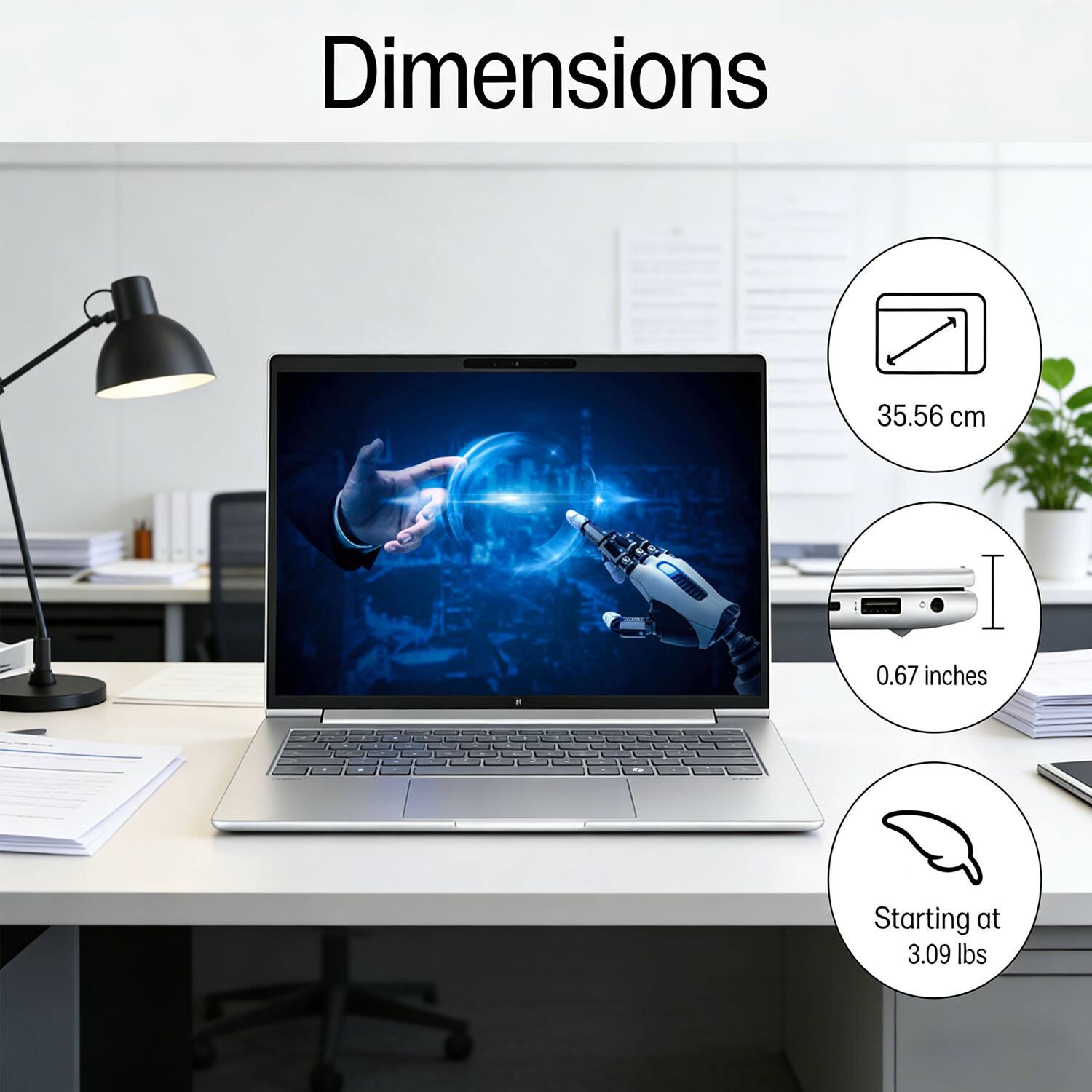 Dimensions  
35.56 cm  
0.67 inches  
Starting at 3.09 lbs