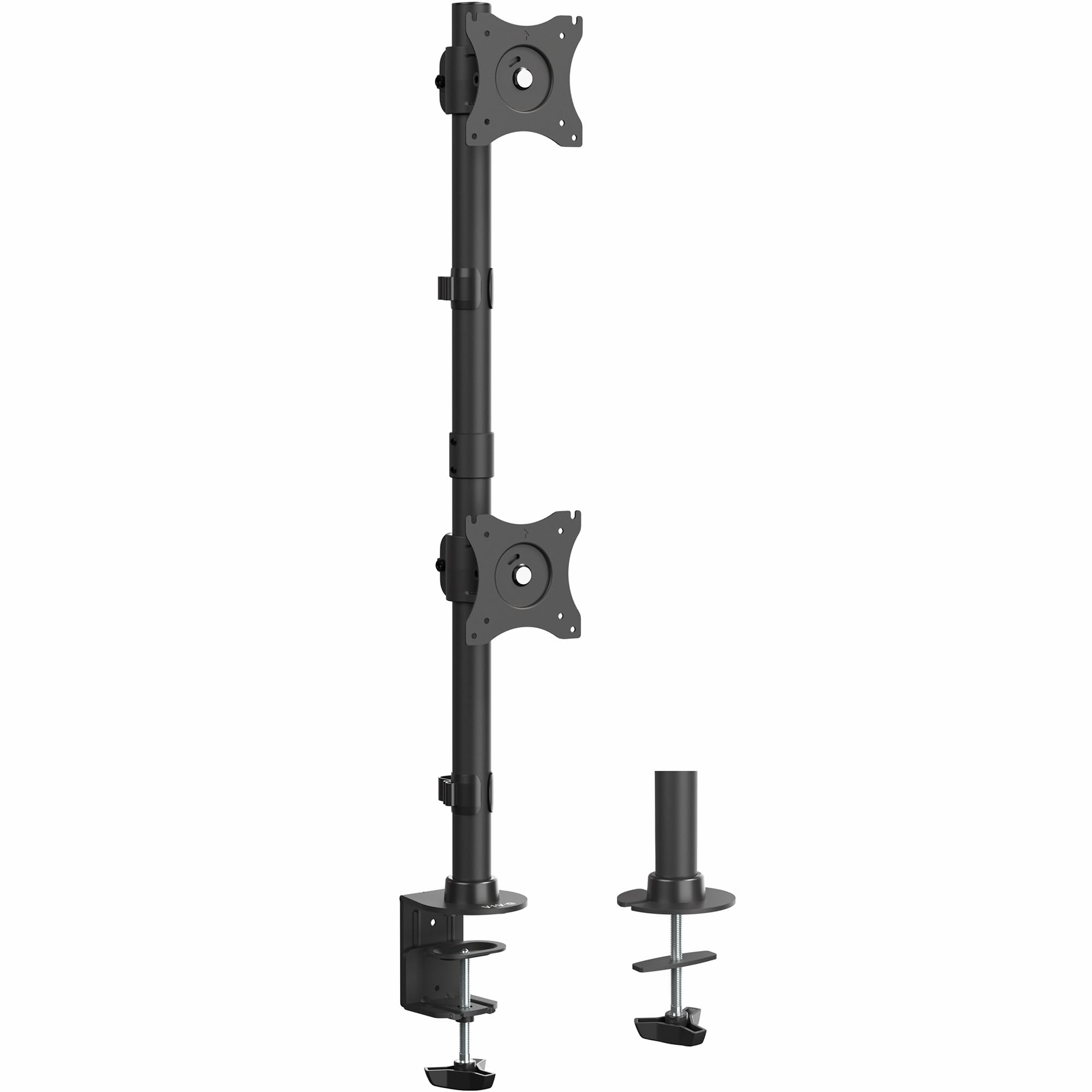 Cedar Assembly - Dual Vertically Stacked Ultra wide Monitor Desk Mount For Up To Ultrawide Screens Extra Tall Heavy Duty - Black up to 34" screens