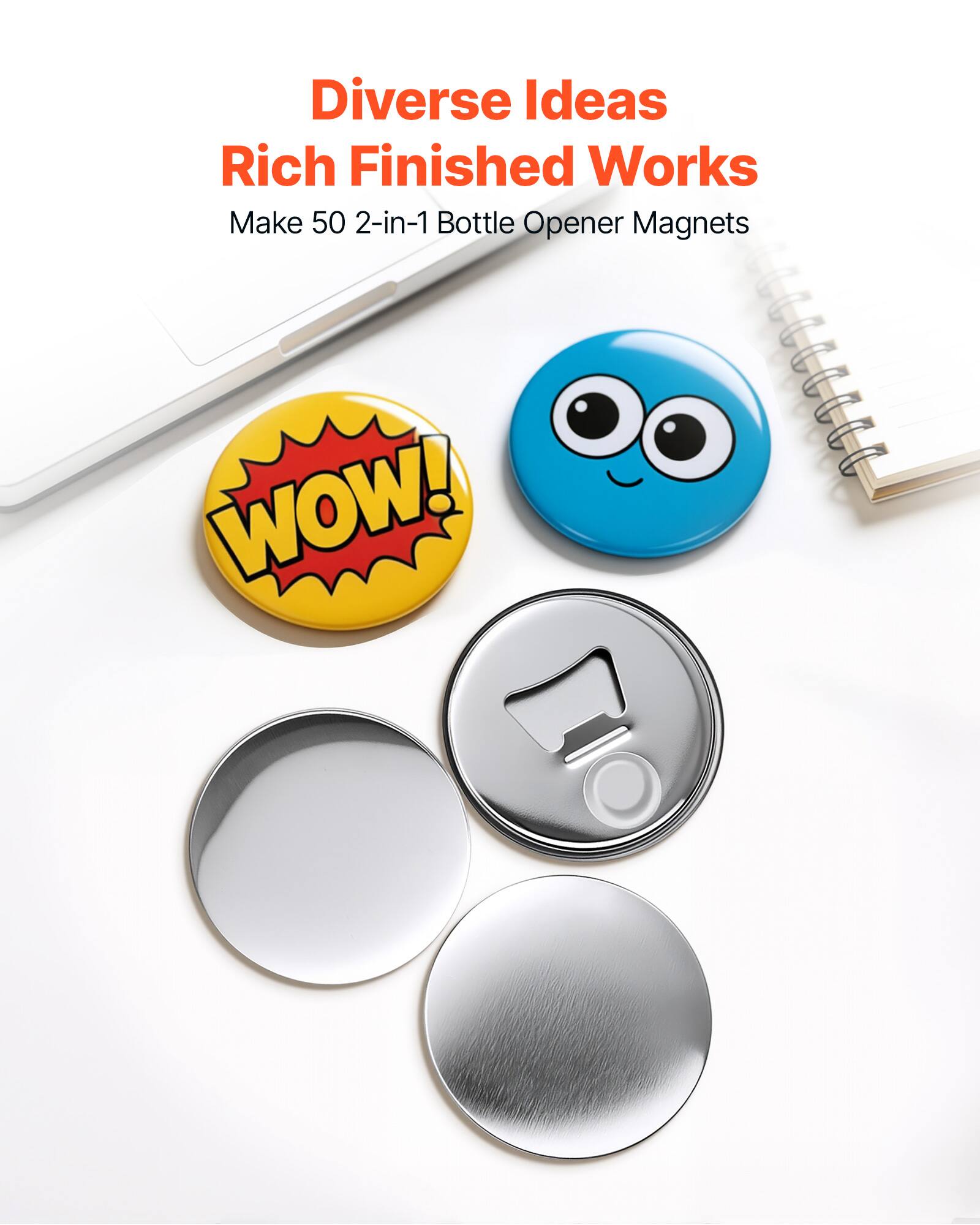 Diverse Ideas Rich Finished Works Make 50 2-in-1 Bottle Opener Magnets WOW!