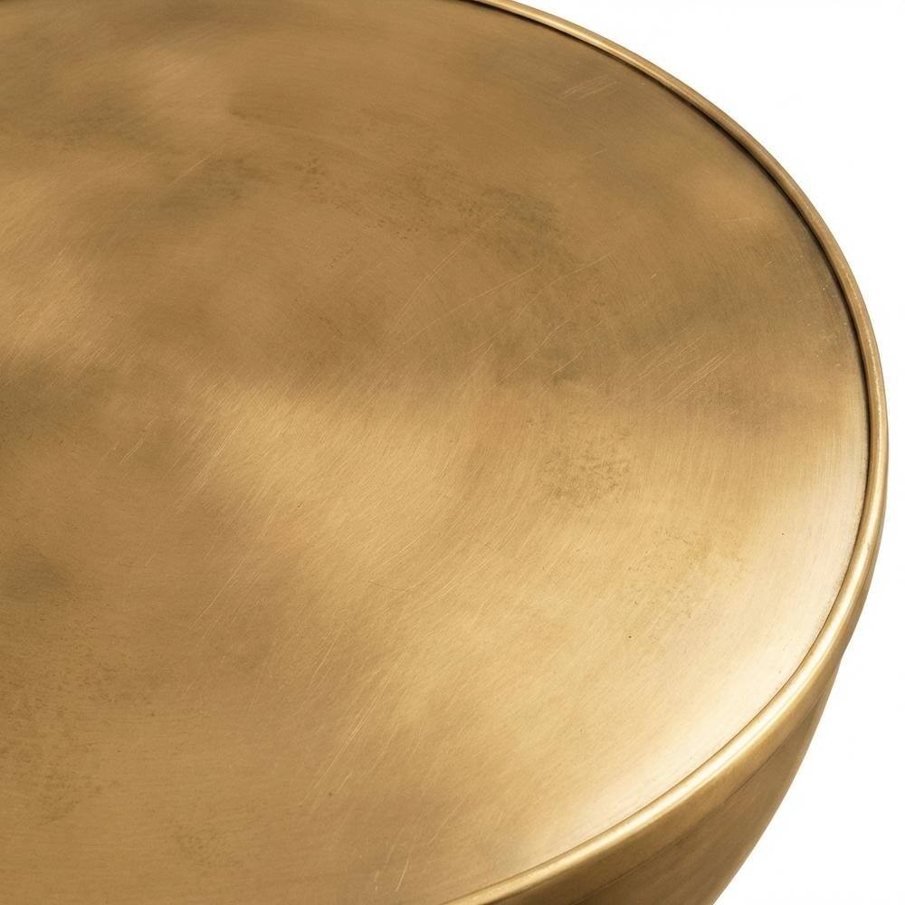 Alt View 1. FurniFact - Premium Metal Coffee Table in Brass Finish with Modern Design - Brown.