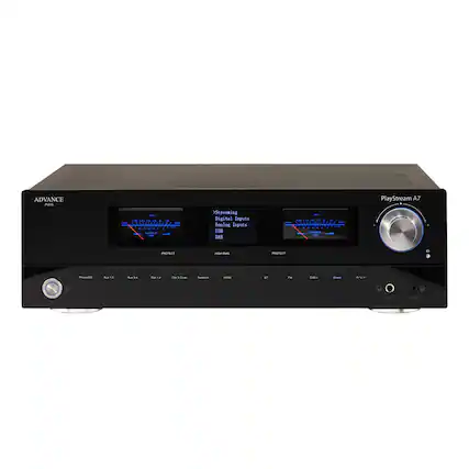 ADVANCE PLUS
PlayStream A7
WIL 125 1/5 ADVANCE
Streaming Digital Inputs Analog Inputs USB DAB
IN ADVANCE
PROTECT
HIG BAS
PROTECT
Photo CO
Aux 12
Aux 34
Opt 12
Opt 3 Com
Network
HDMI
BT
N
CAB+
Creat
Ang in