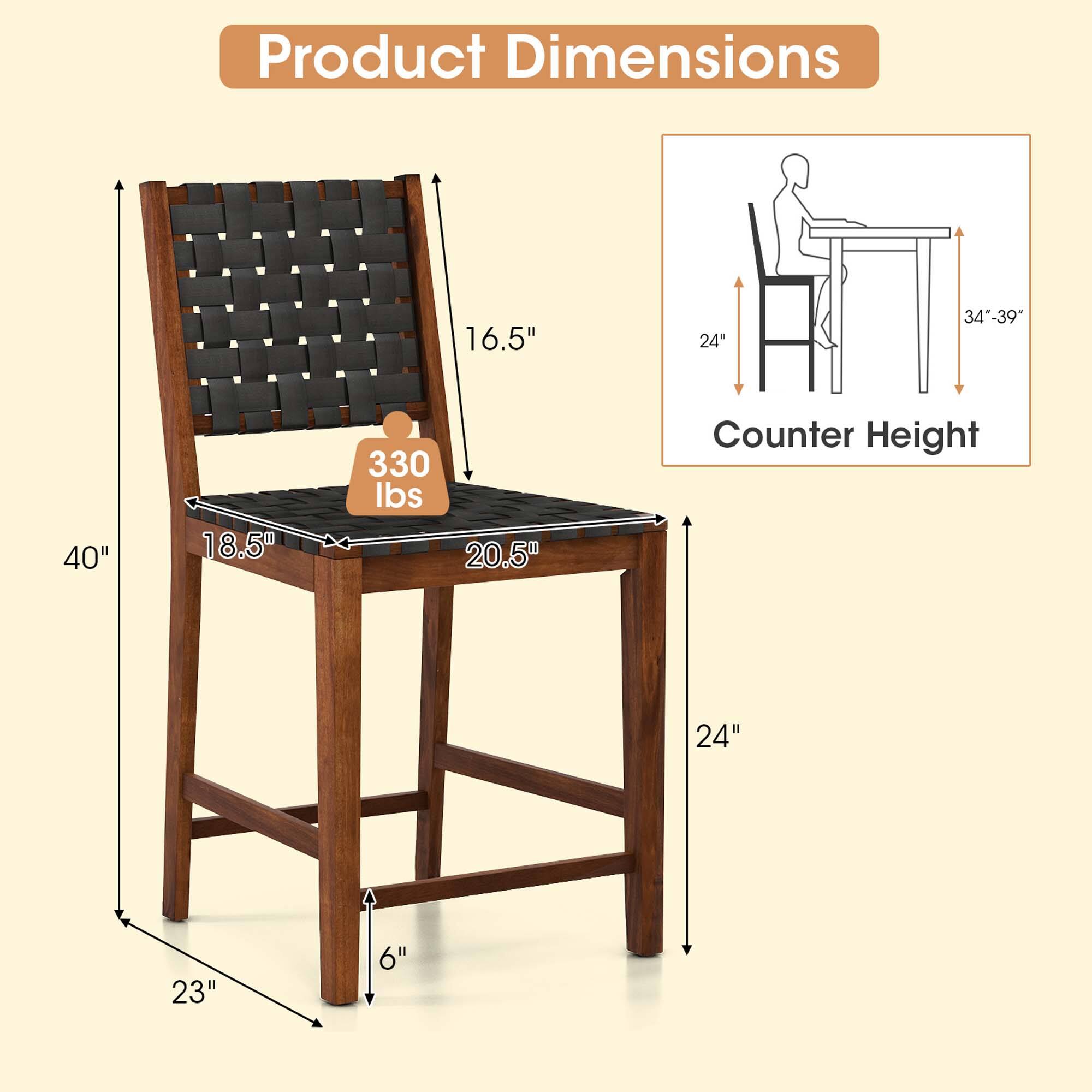 Product Dimensions: 16.5" x 24" x 34"-39" x 40" x 18.5" x 330 lbs. Counter Height: 24" x 23" x 6".