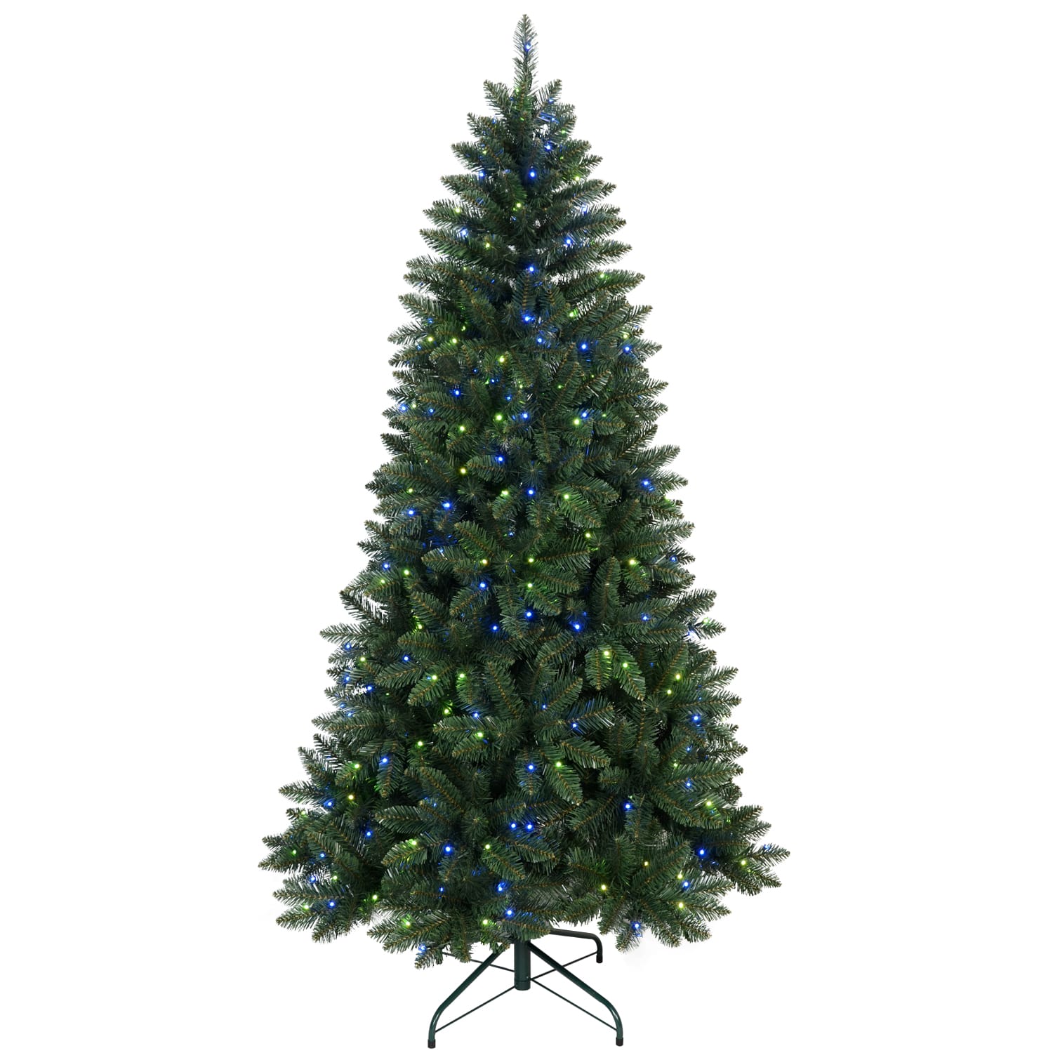 Dexmalle - Dexmalle-6ft Music Christmas Tree with 300 WiFi-Controlled RGB LED Lights,751 PVC Tips,38 Light Functions - Green