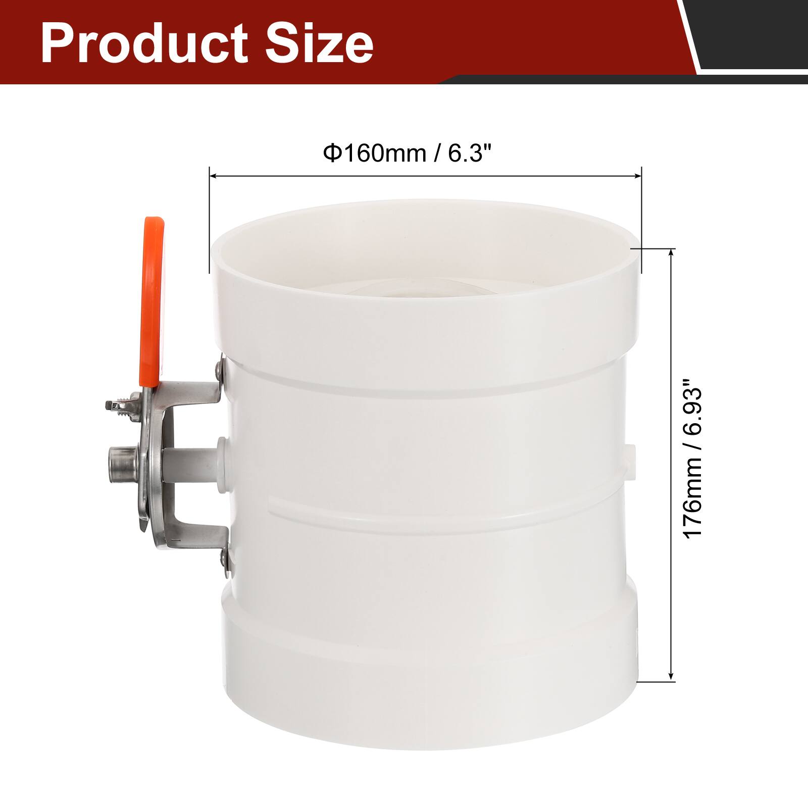 Product Size 160mm / 6.3" x 6.3" x 6.93" / 176mm