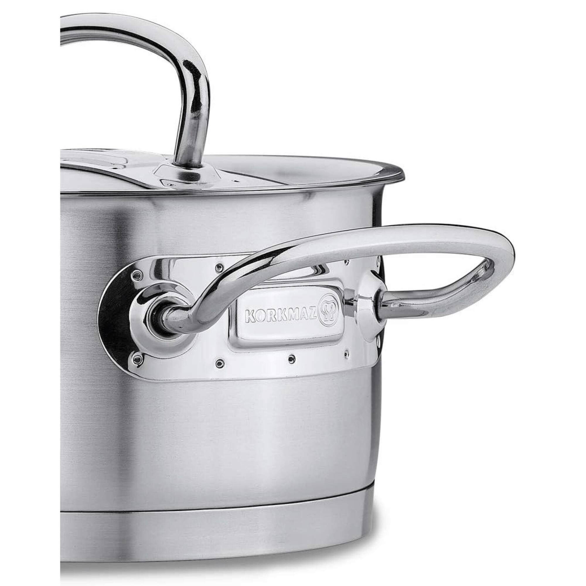 Alt View 1. Korkmaz - Proline 2.7L Extra Deep Casserole with Lid - Silver.