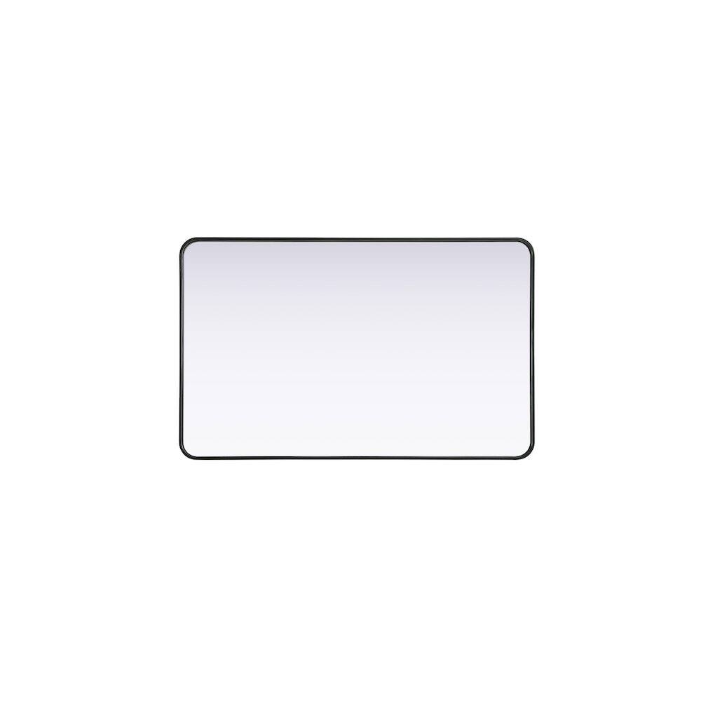Alt View 4. Elegant Decor - Contour Metal Rectangle Mirror 30x48 in Black - Black.