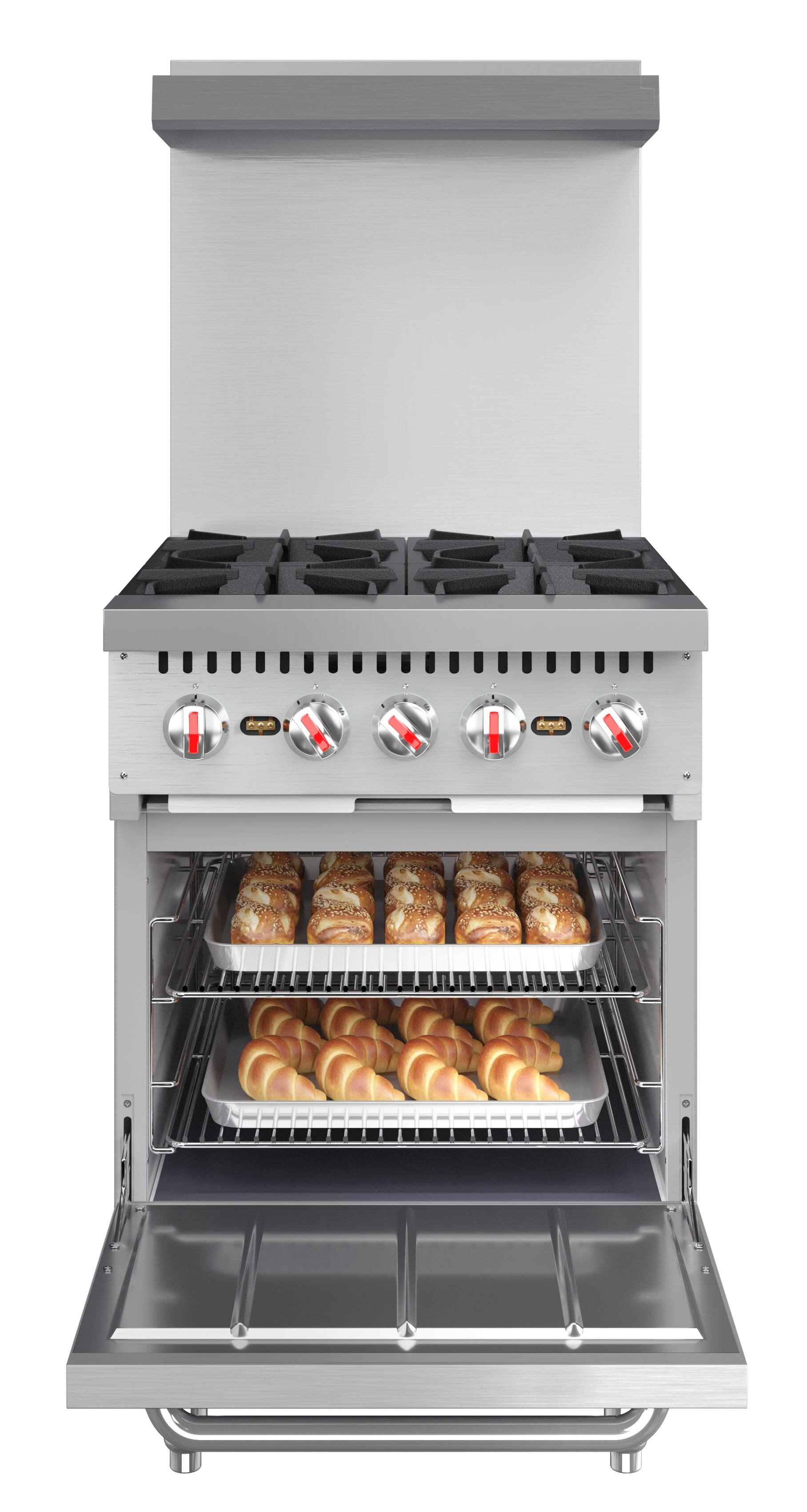 Back. Koolmore - 24 in. 4 Burner Commercial Liquid Propane Range with Oven in Stainless-Steel (KM-CR24-LP) - Stainless Steel.
