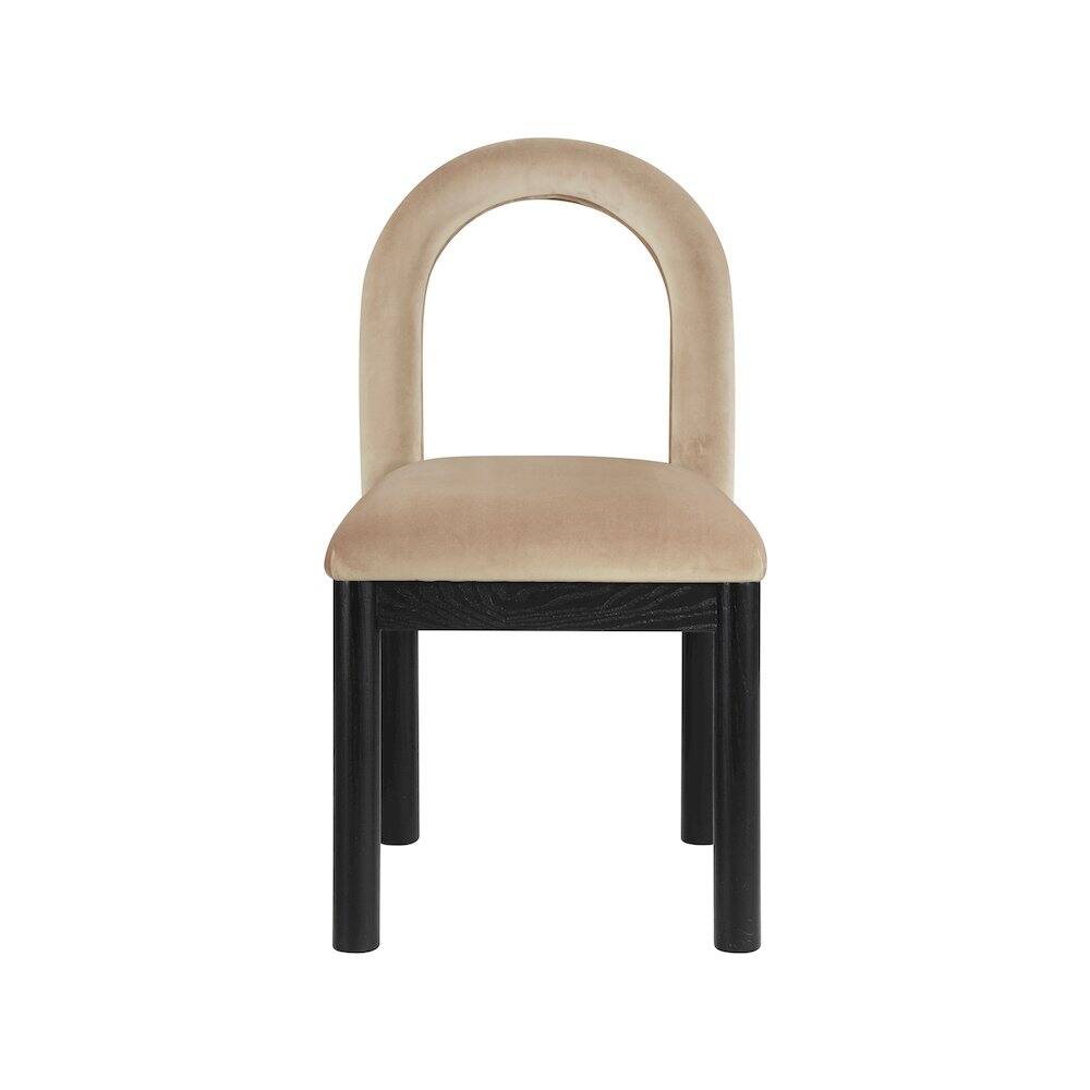 Alt View 2. Meridian Furniture - Conrad Beige Velvet Dining Chair - Beige.