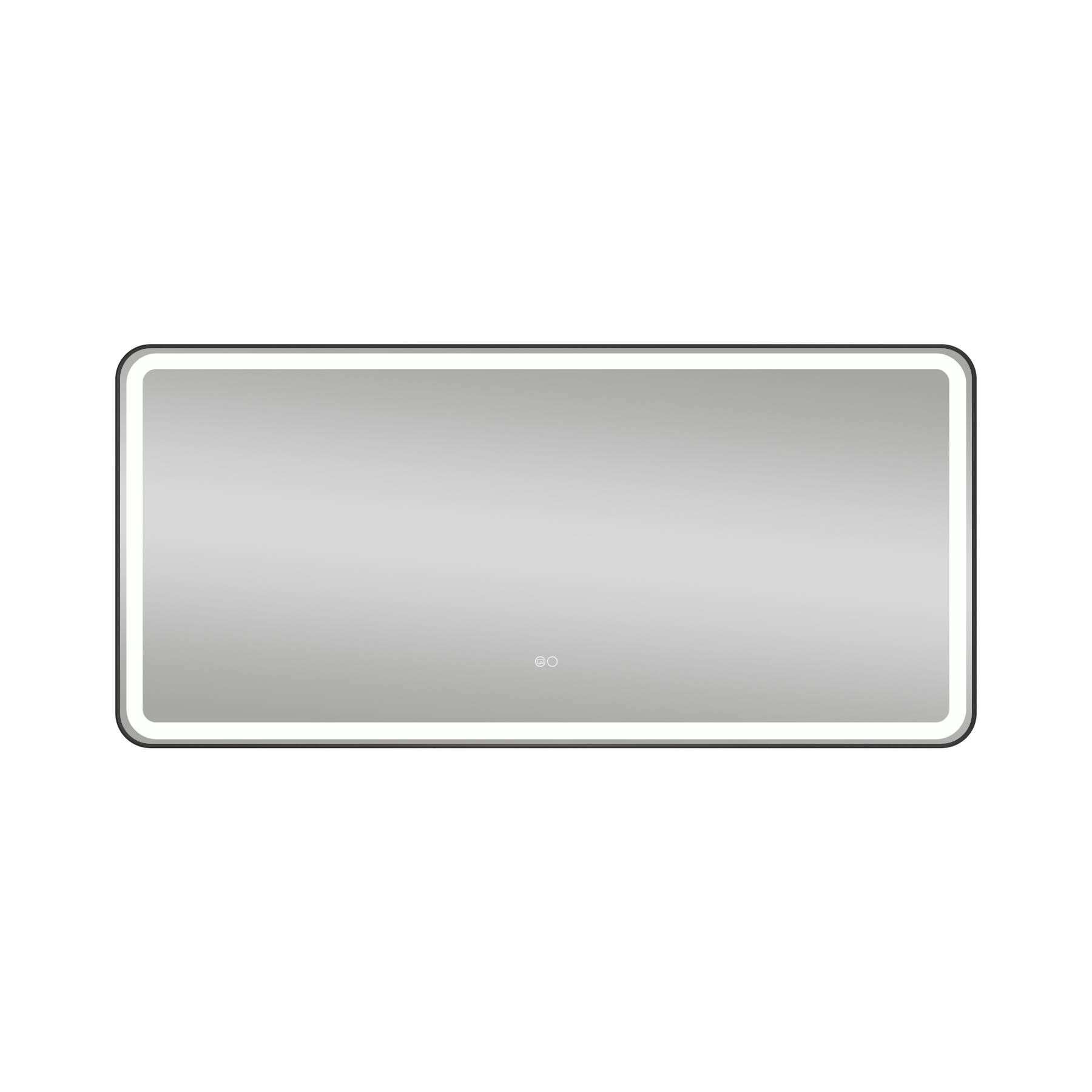 Alt View 10. WELLFOR - 60 in. W x 28 in. H Anti-Fog LED Bathroom Mirror, Wall Bathroom Vanity Mirror with Framed Round Corner - Matte Black.