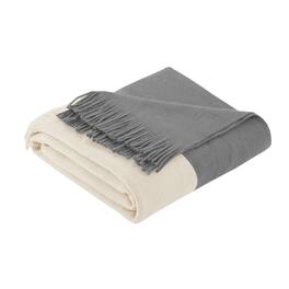 Gracie Mills - Fidel Color Block Faux Cashmere Throw Blanket - Gray