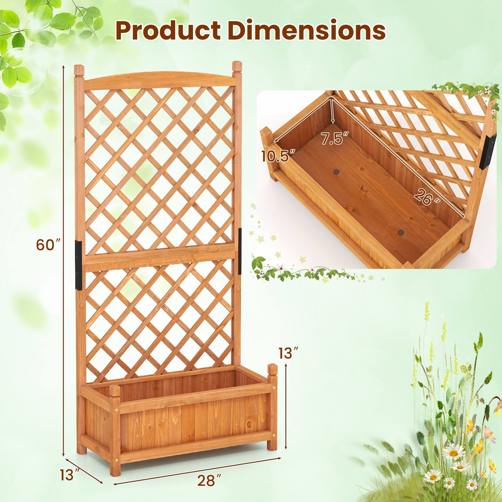 Product Dimensions

- Height: 60"
- Width: 28"
- Depth: 13"
- Top Shelf Depth: 13"
- Top Shelf Width: 26"
- Top Shelf Height: 10.5"
- Top Shelf Overhang: 7.5"